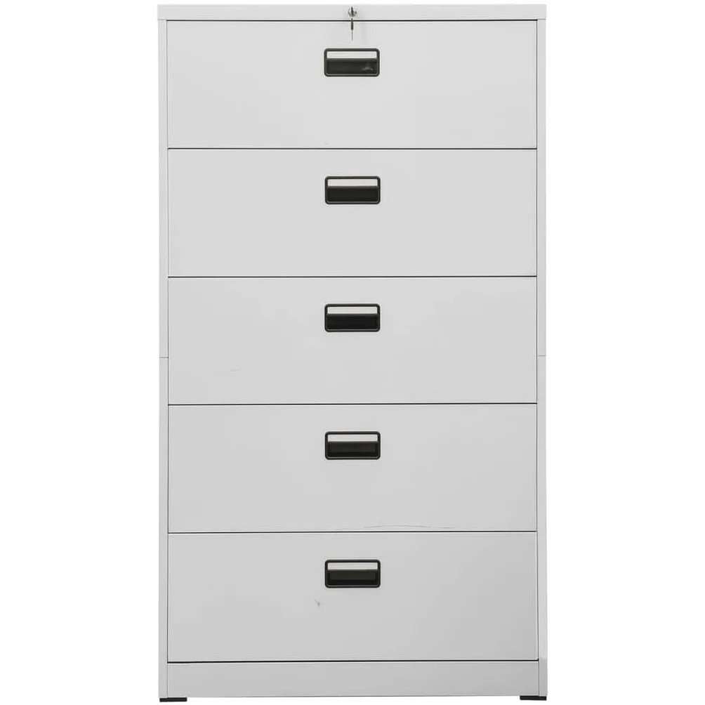 vidaXL Armadio Classificatore Grigio Chiaro 90x46x164 cm in Acciaio