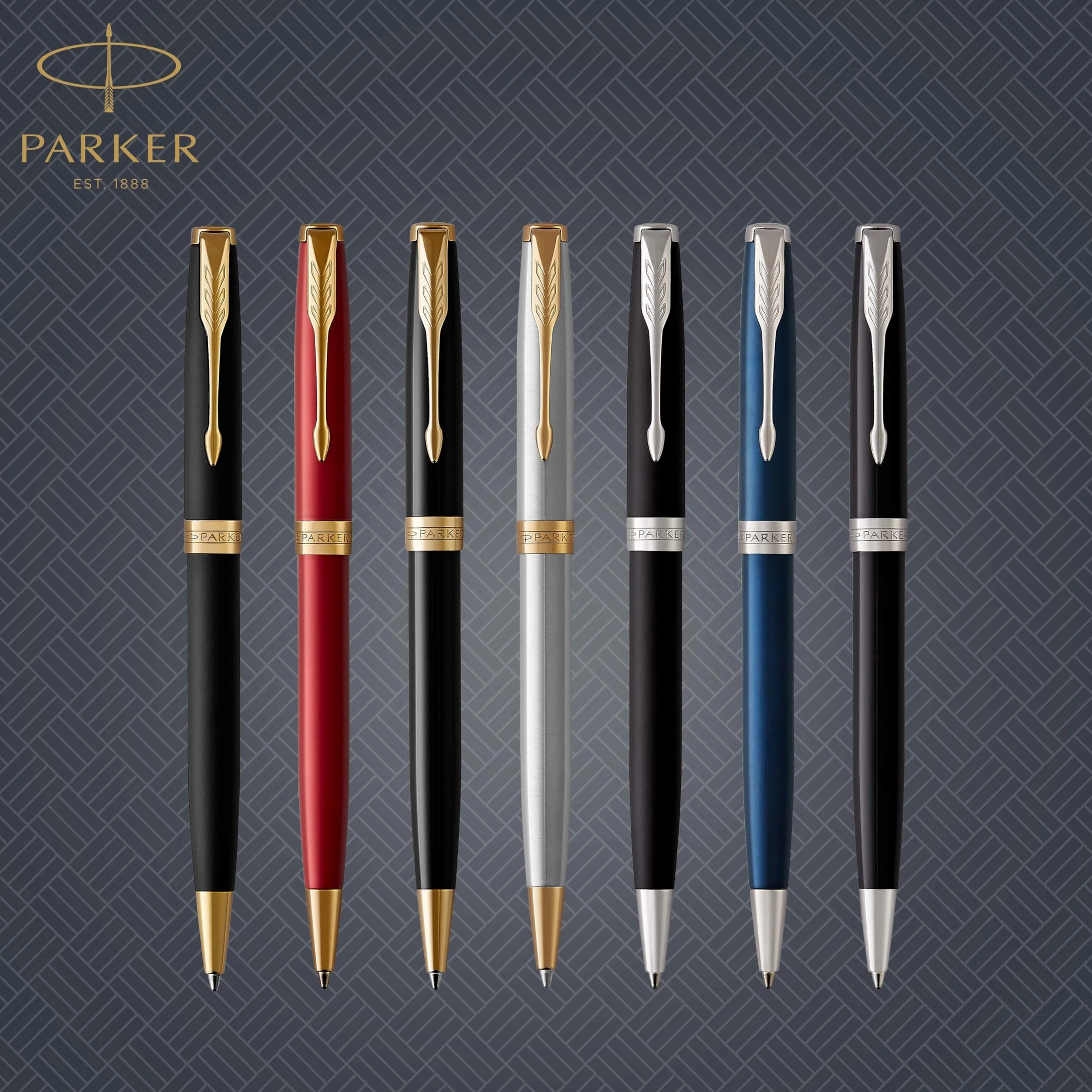 Parker Sonnet penna a sfera nero opaco finiture palladio pennino medio Confezione regalo