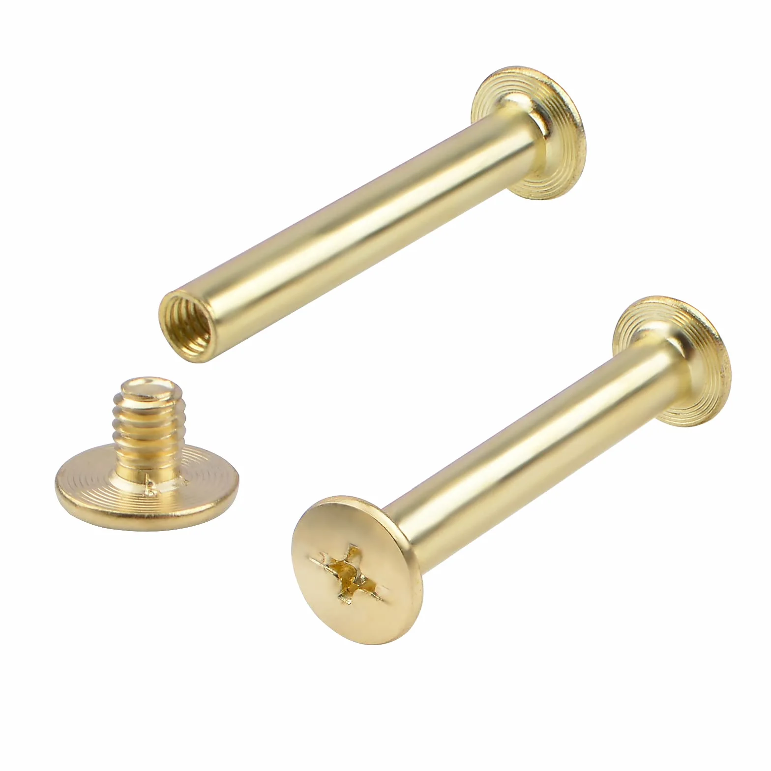 INCREWAY Chicago 30 viti per rilegatura a vite ottone placcato testa a croce 5 mm x 35 mm