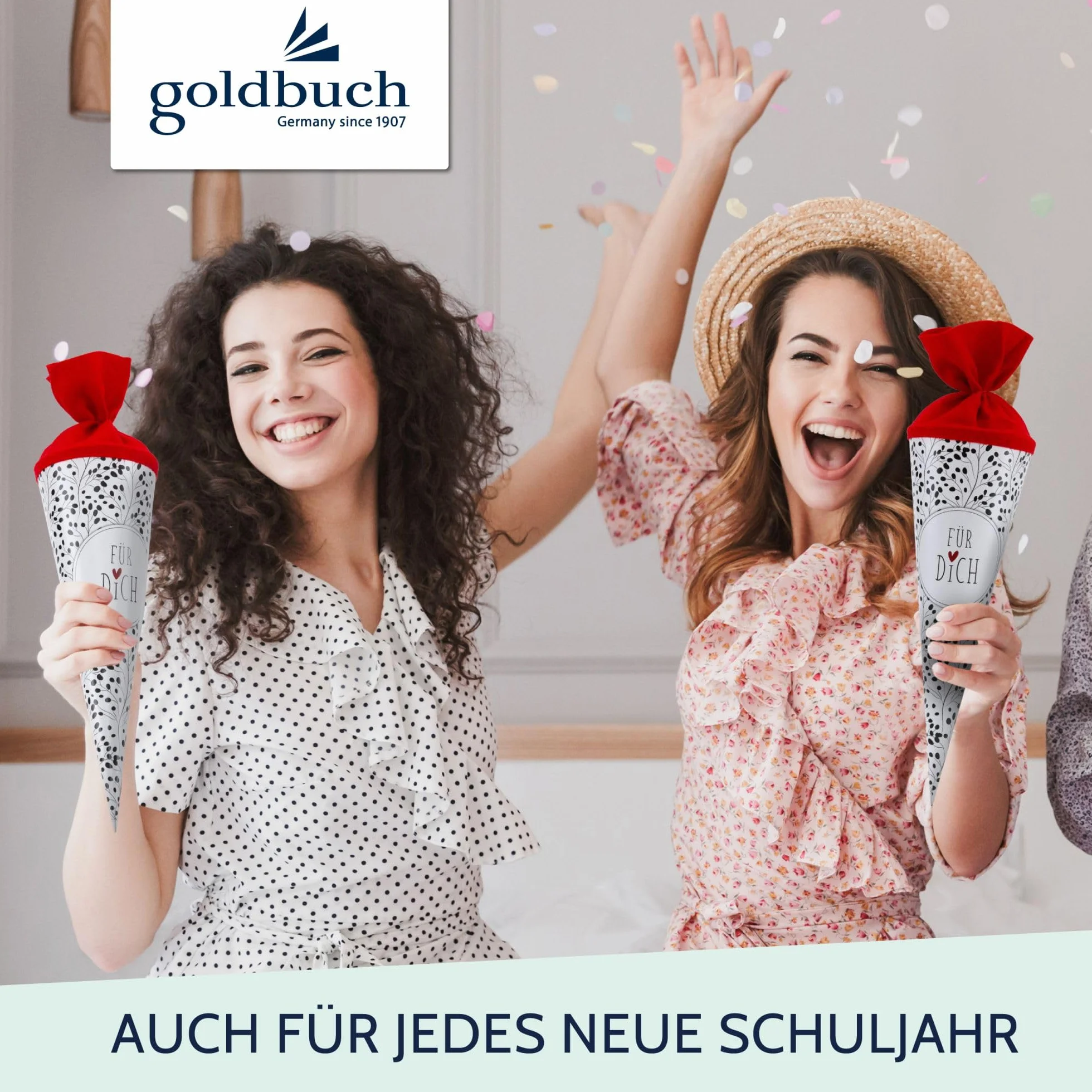 Goldbuch Sacchetto da Scuola 93 213 con Fiori Selvatici Bianco Zucchero 35 cm Diametro 11,5