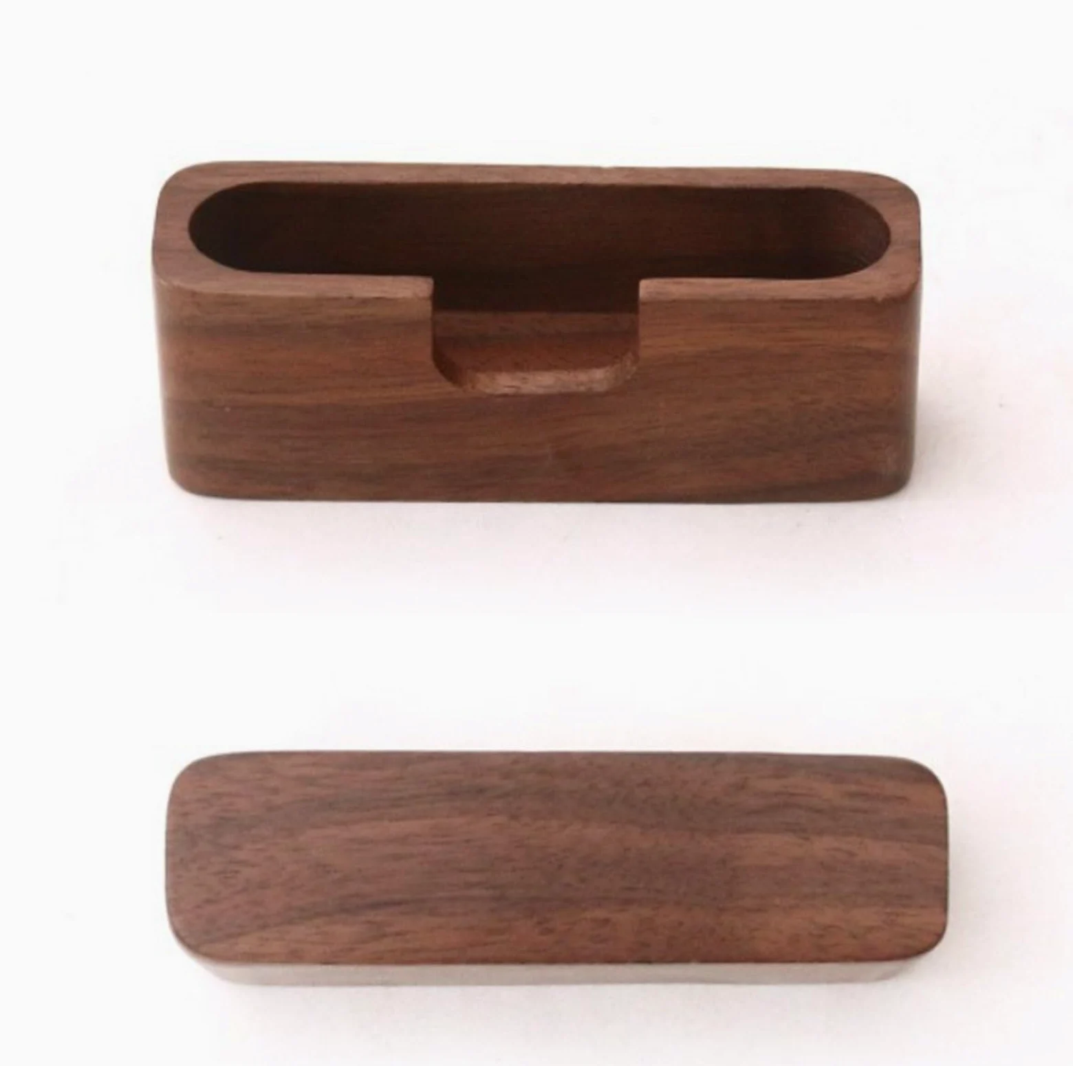 Espositore per Biglietti da Visita, Contenitore per Biglietti da Visita, espositore da Tavolo, scrivania, Porta Biglietti da Visita Creativo in Legno per Ufficio e casa (Marrone 11x4x3cm)