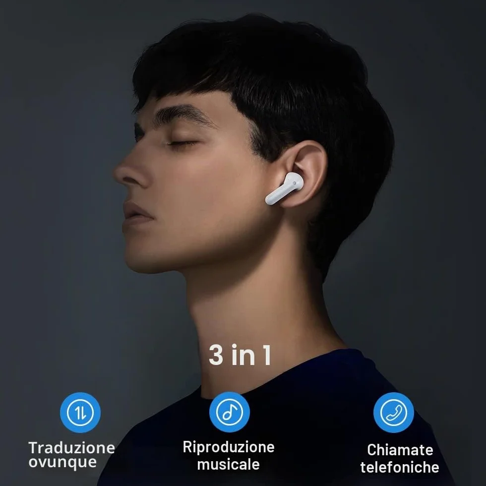Timekettle M3 Instantaneo Voice Traduttore, App per 40 lingue e 93 dialetti, traduttore vocale espatriati esplorare la vita con la libertà, supporta iOS e Android