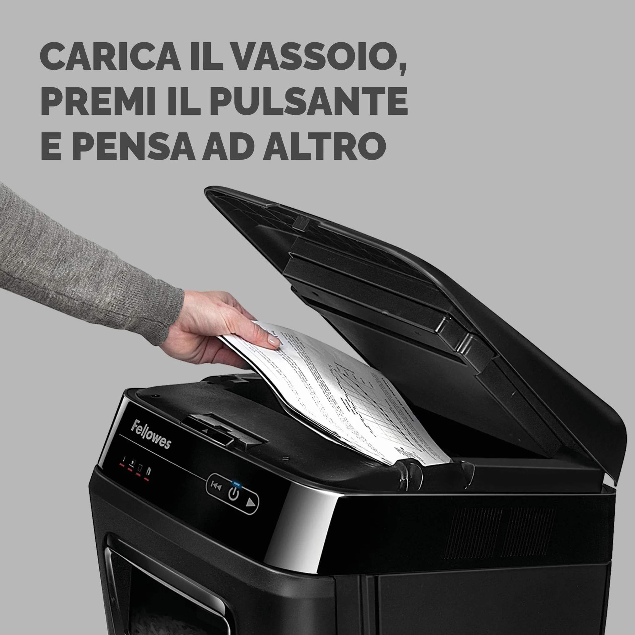 Fellowes Distruggi Documenti Automatico AutoMax 200M, a Microframmento, 200 Fogli, per Uso a Casa o in Ufficio