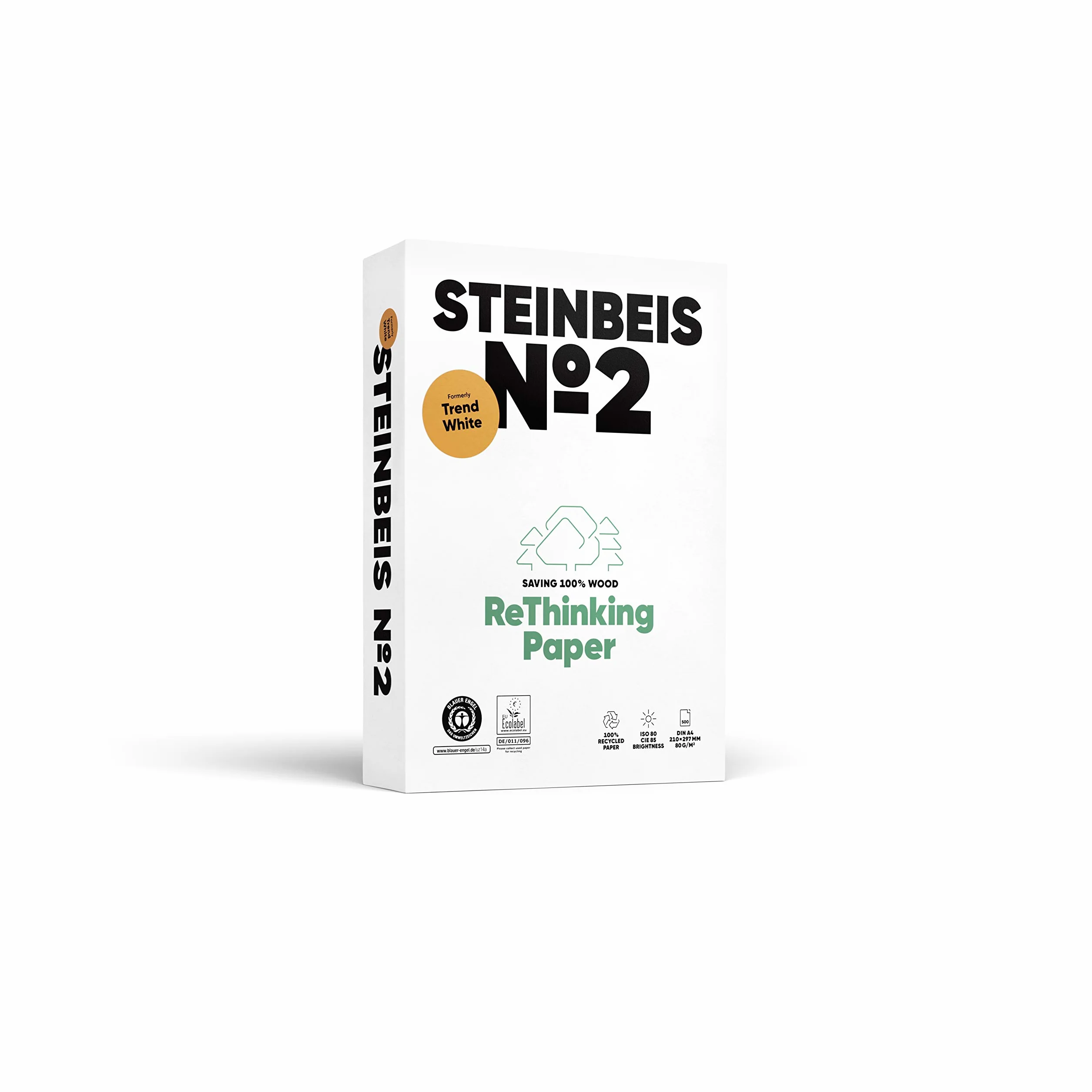 STEINBEIS N°2 TRENDWHITE Carta Riciclata A4 80g Risma 500 Fogli