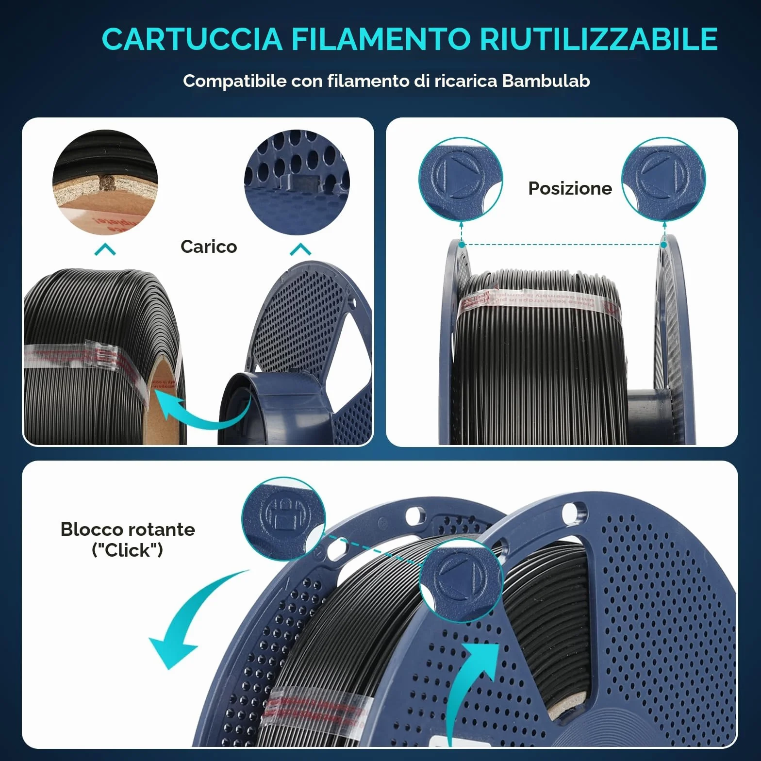 SUNLU PLA+ Filamento 1,75mm 1KG Bianco per Stampante 3D FDM Alta Resistenza