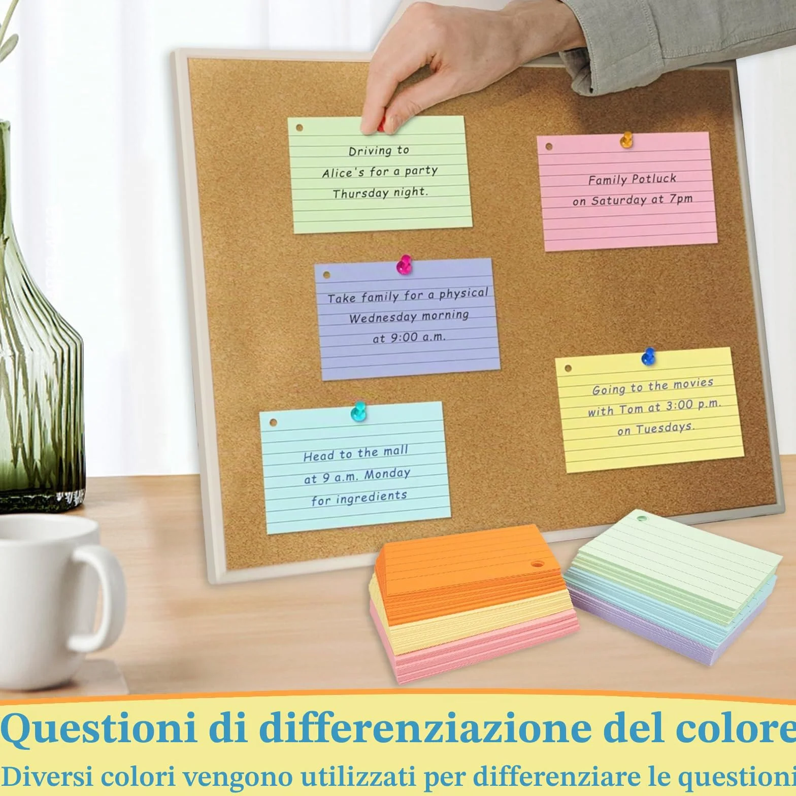 Flashcard A8 600 pezzi foderate con anello per apprendimento vocabolario ufficio scuola casa