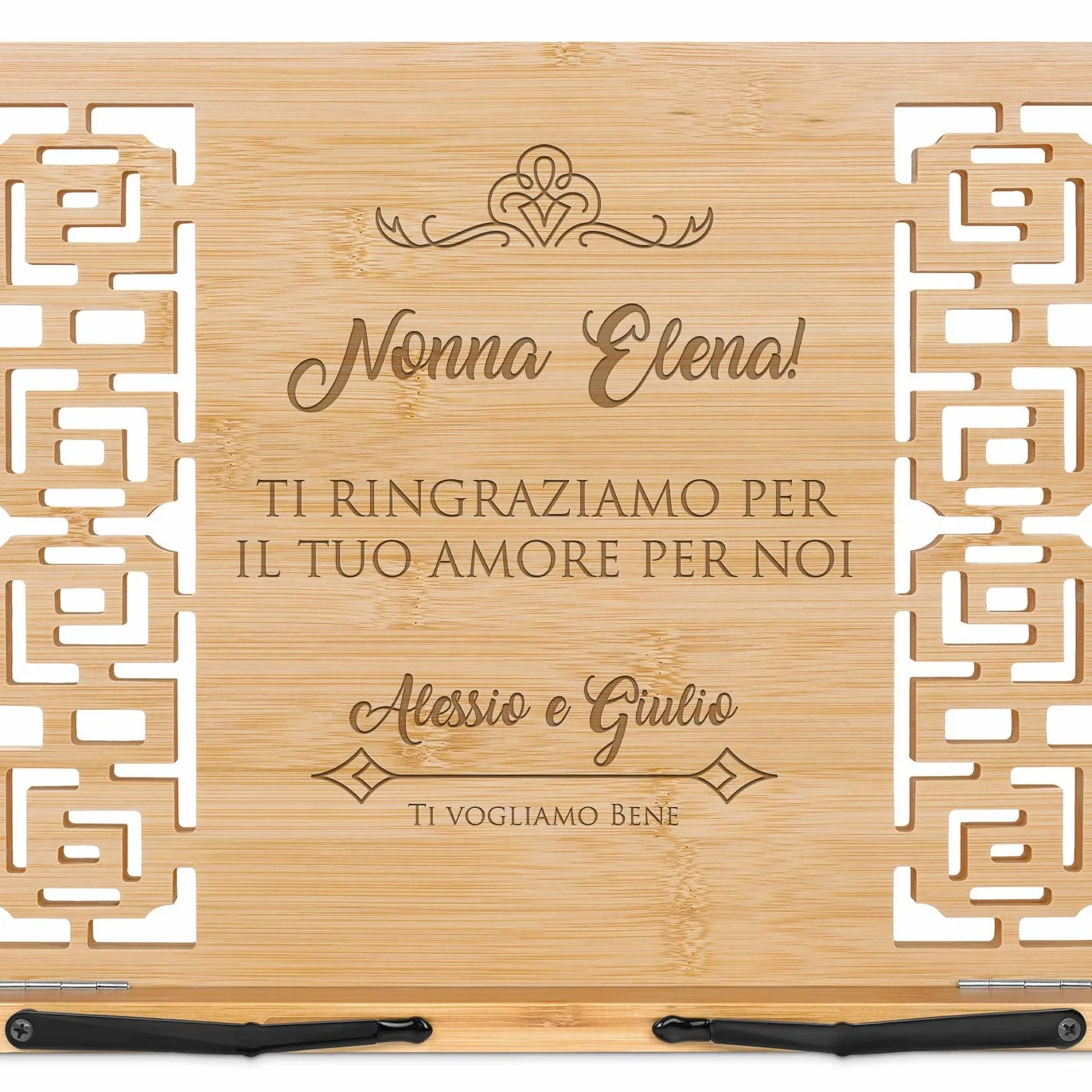 Maverton Leggio da tavolo in bambù 39cm x 24cm x 3cm regolabile