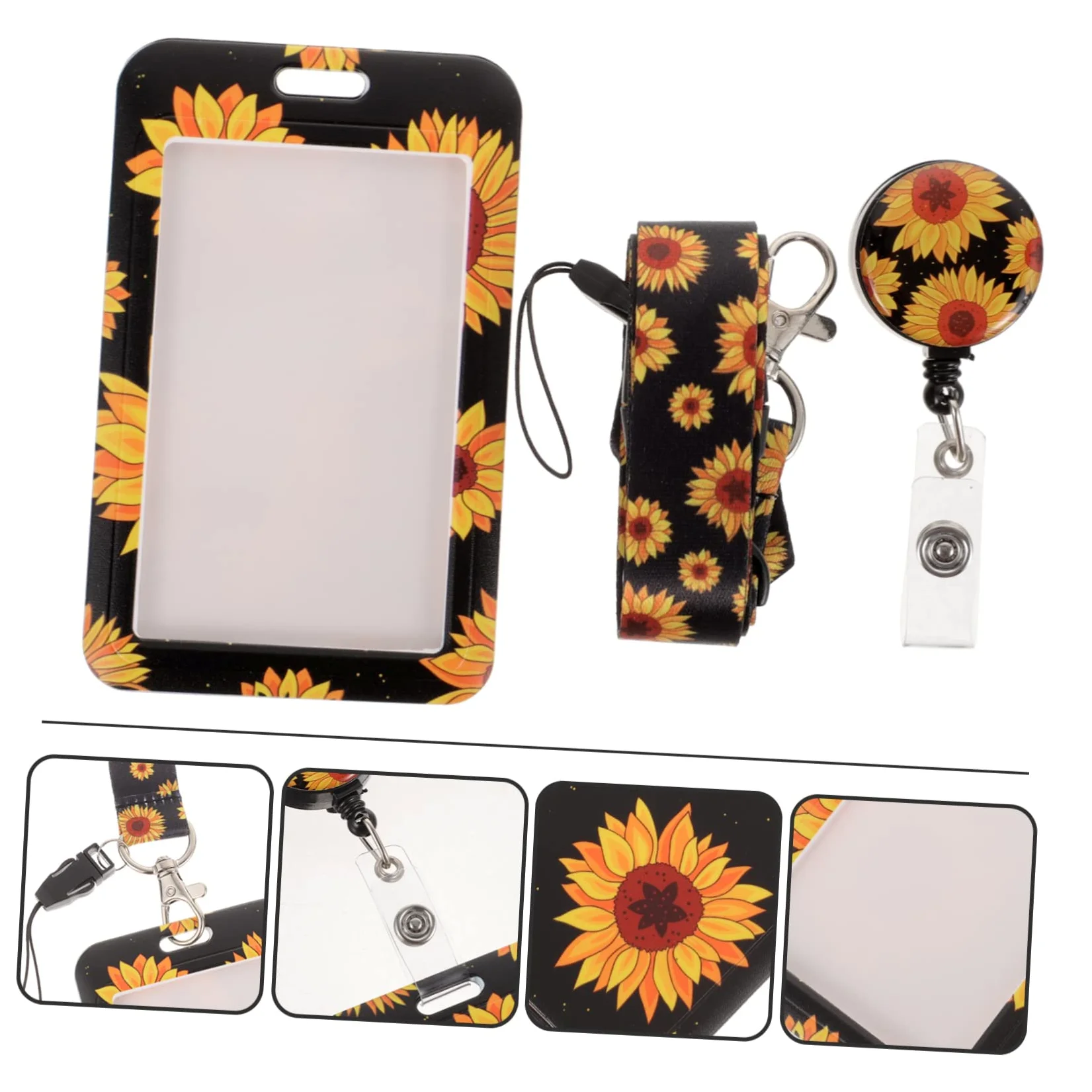 VILLCASE 4pezzi Portabadge Retrattile Con Laccetto Portacarte Per Id Badge e Biglietti Per Scuola e Resistente Compatibile Con e Studenti