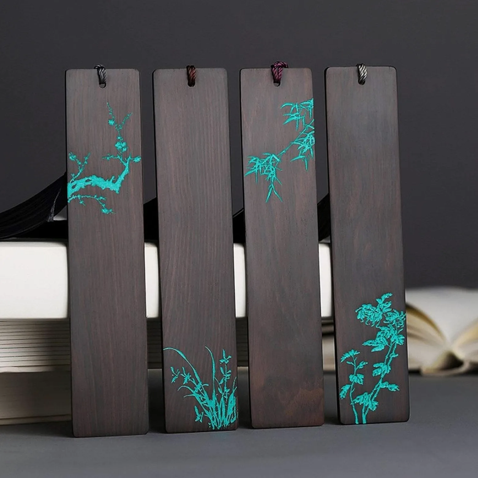 segnalibri Set di segnalibro letterario in Legno Set di segnalibro di Legno Stile Cinese con Belle Nappe Adatte per Ragazze Signore Bambini Lettori per Bambini scrittori segnalibro