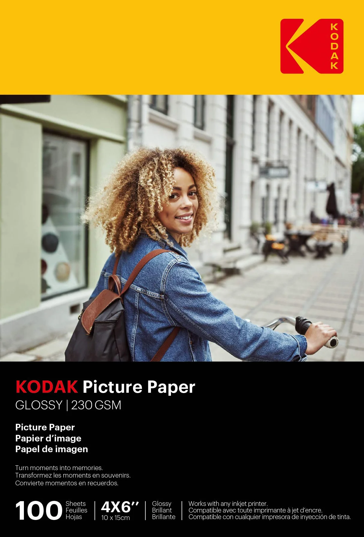 KODAK Picture Paper Carta Fotografica Lucida A6 10x15 cm 230g/m² Confezione da 100 Fogli