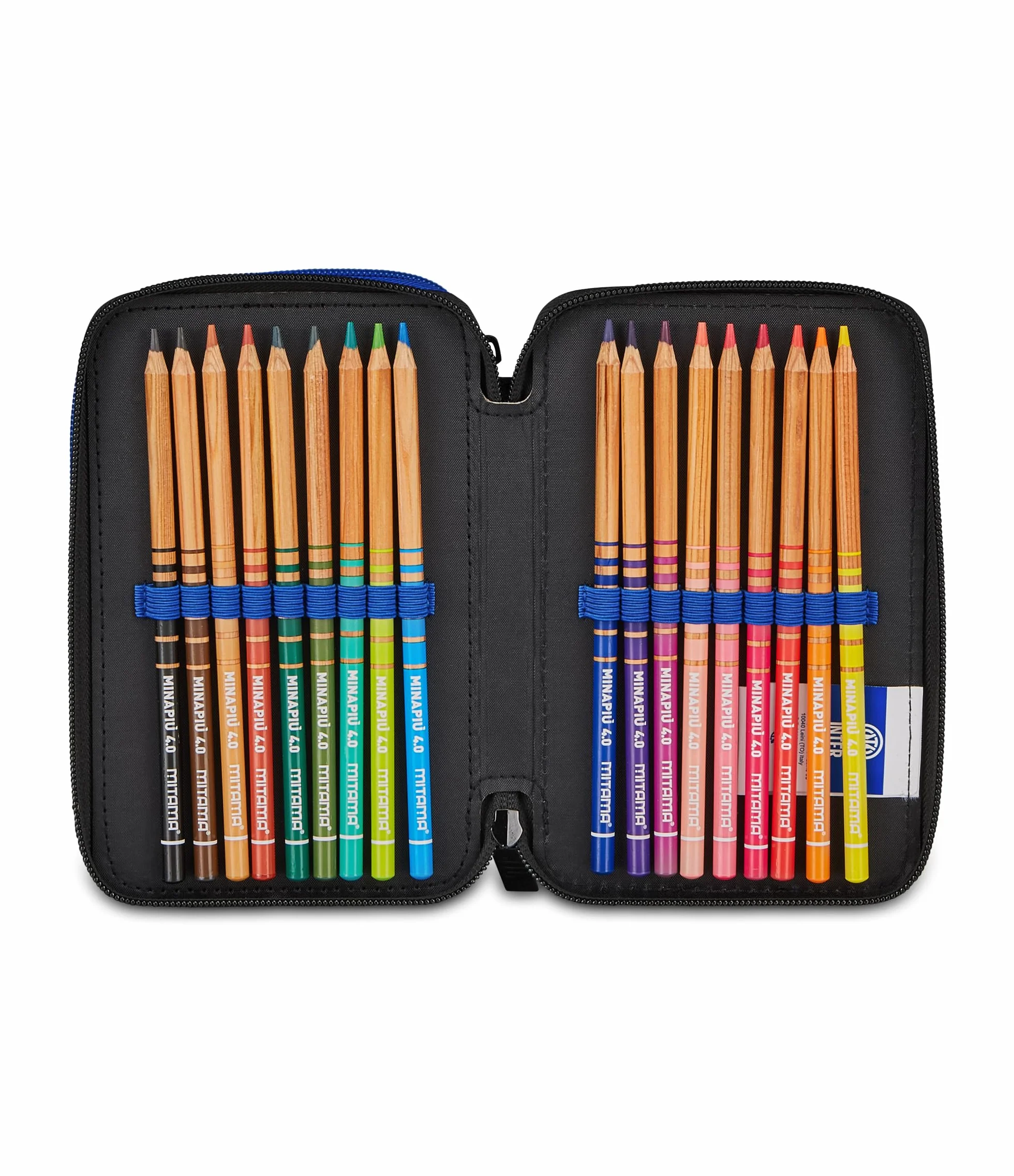 Seven Astuccio Scuola 3 Zip Inter, Blu, Triplo Scomparto, 45 pezzi, Set cancelleria, Zaino, Calcio, Prodotto ufficiale