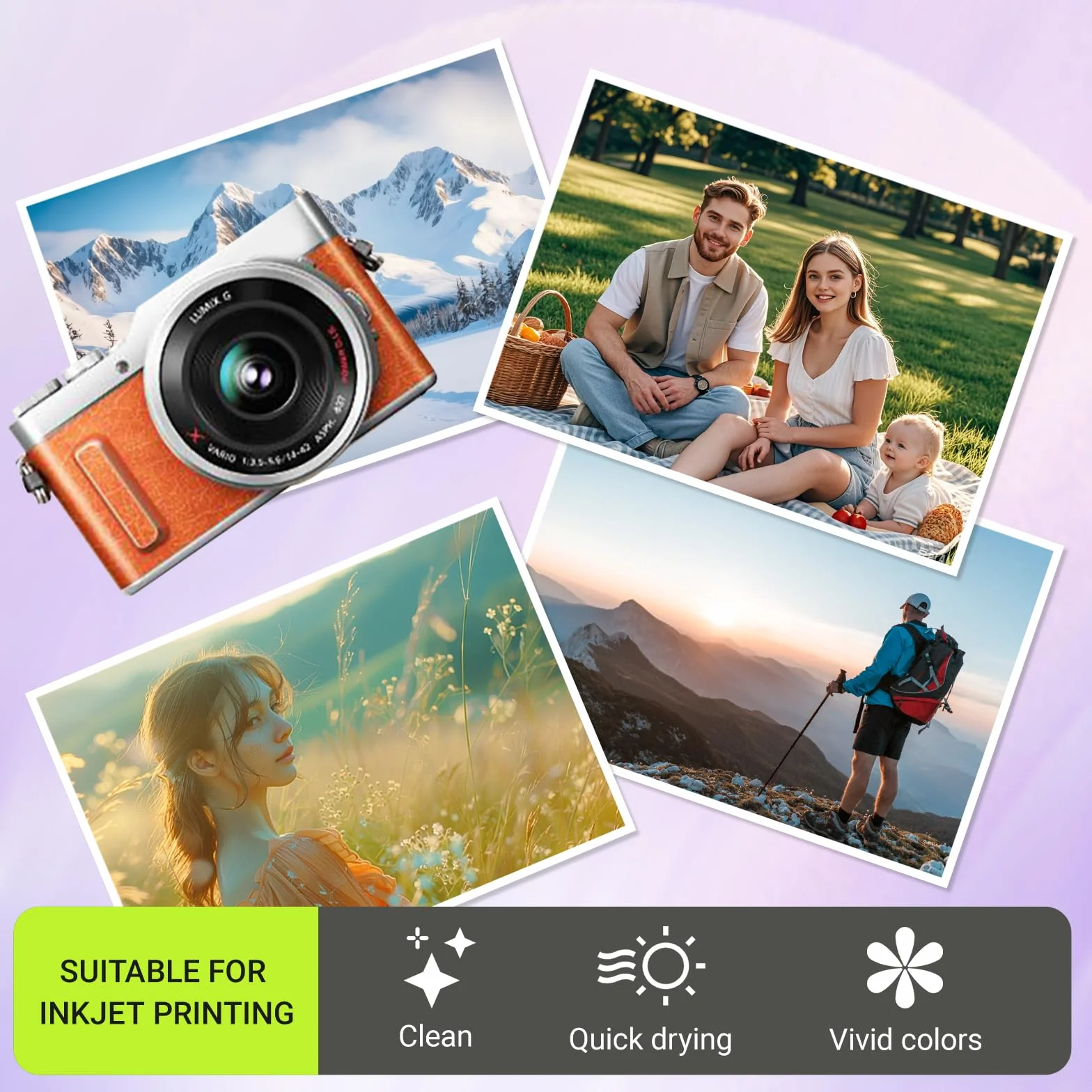 Carta Fotografica Lucida 10x15 cm 230 g/m² 200 Fogli per Stampante a Getto d'Inchiostro