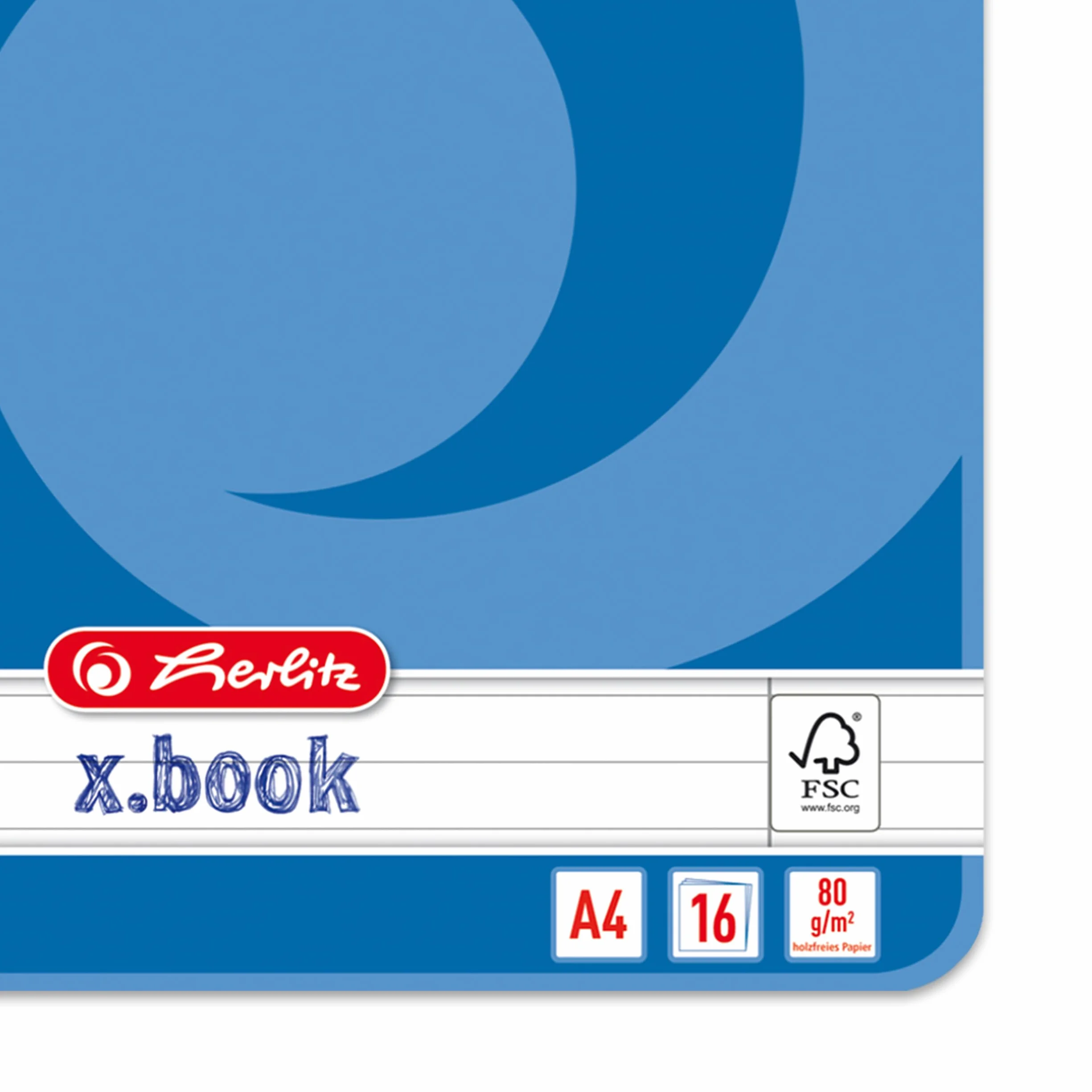 Herlitz Quaderno A4 A righe con margini 16 pagine Confezione da 10 pezzi