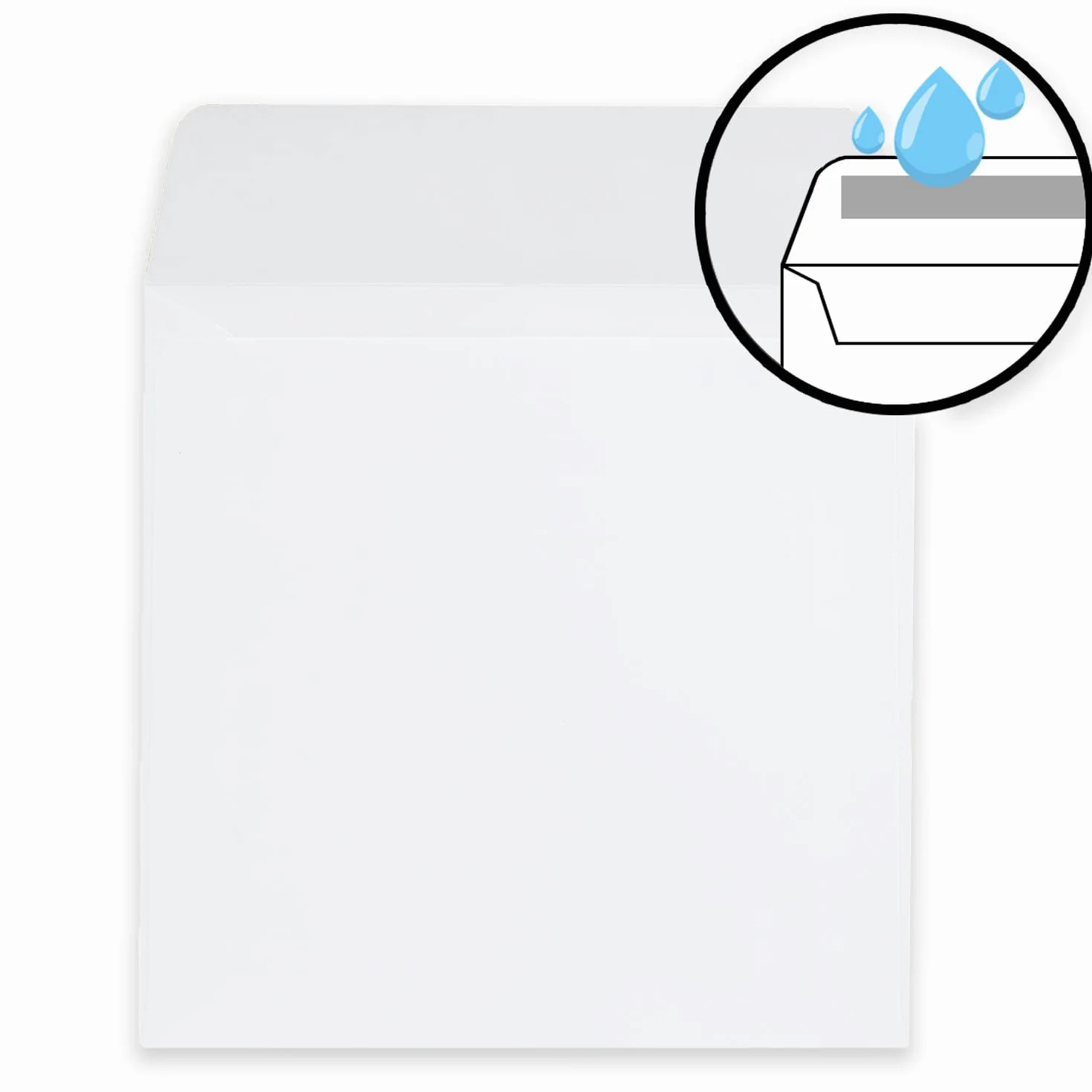 Buste per lettere, quadrate, con chiusura adesiva e a umido, 15,5 x 15,5 cm, colore: panna e bianco 250 Umschläge Bianco – NK.
