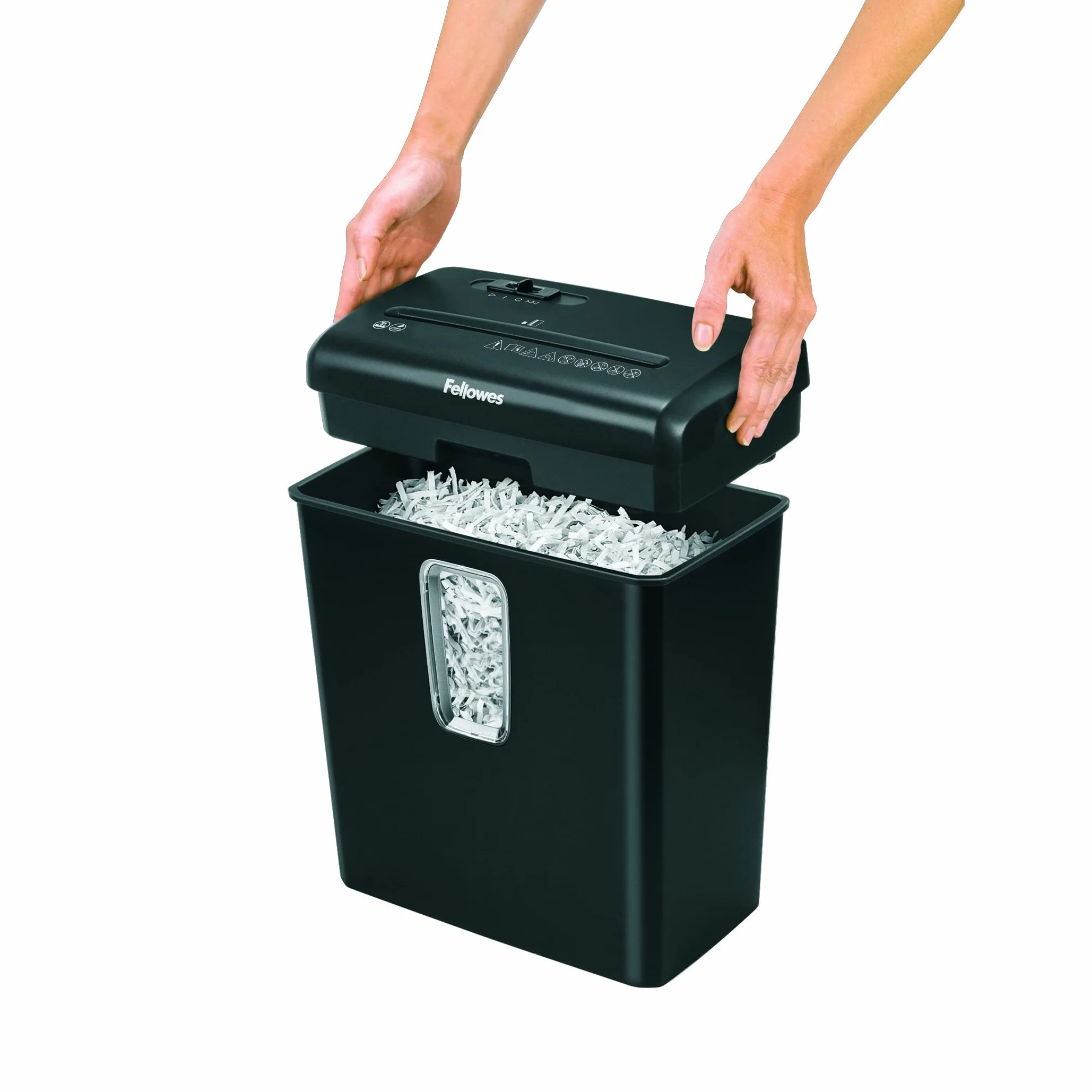 Fellowes Shredder Powershred FS-6C - Distruggidocumenti da 6 fogli a taglio trasversale per uso domestico - distruggi documenti personali e da ufficio - Cestino da 15 litri - Livello di sicurezza P-4