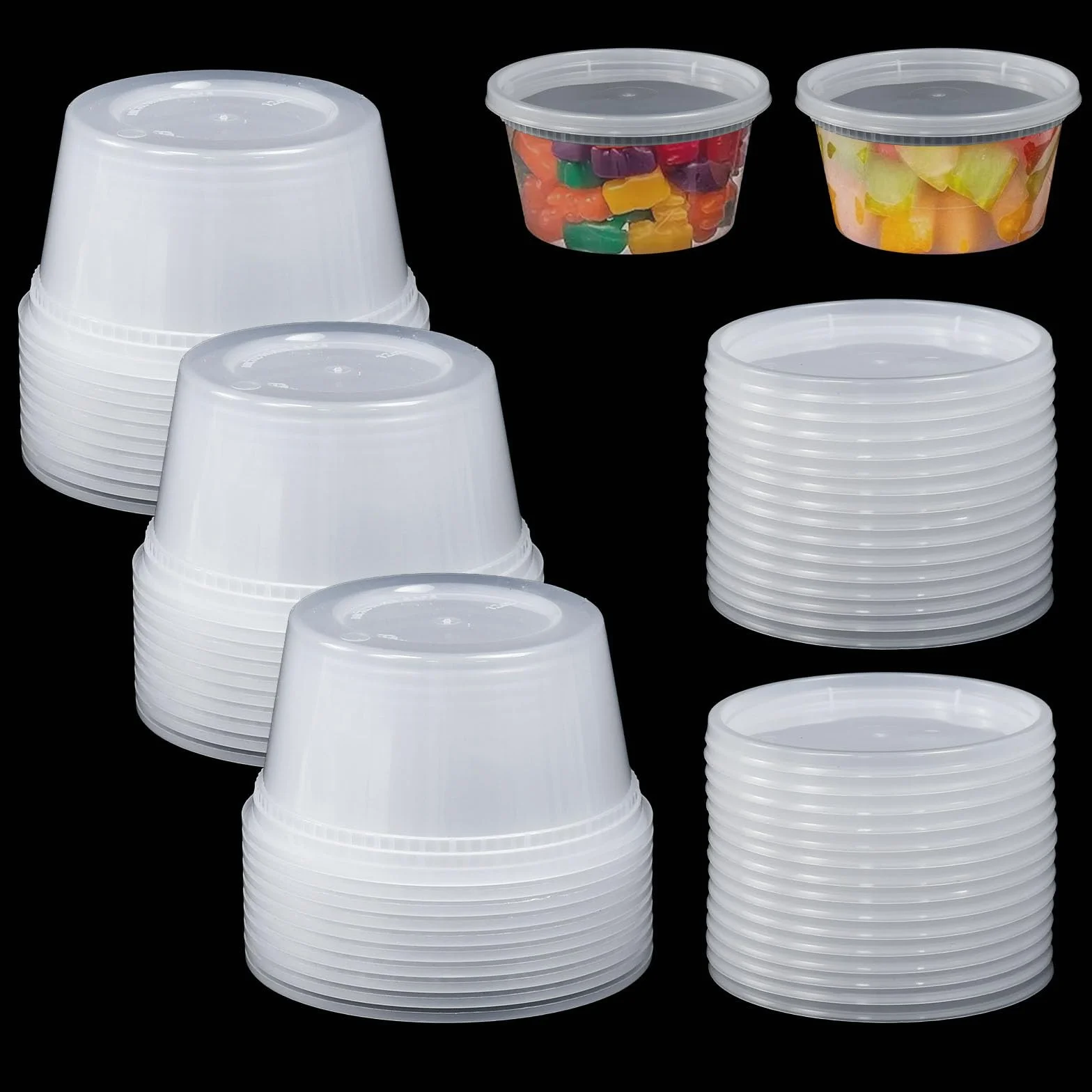 Kleemeiero 30 szt. Pojemniki Plastikowe z Pokrywką 360ML Przezroczyste Hermetyczne do Żywności