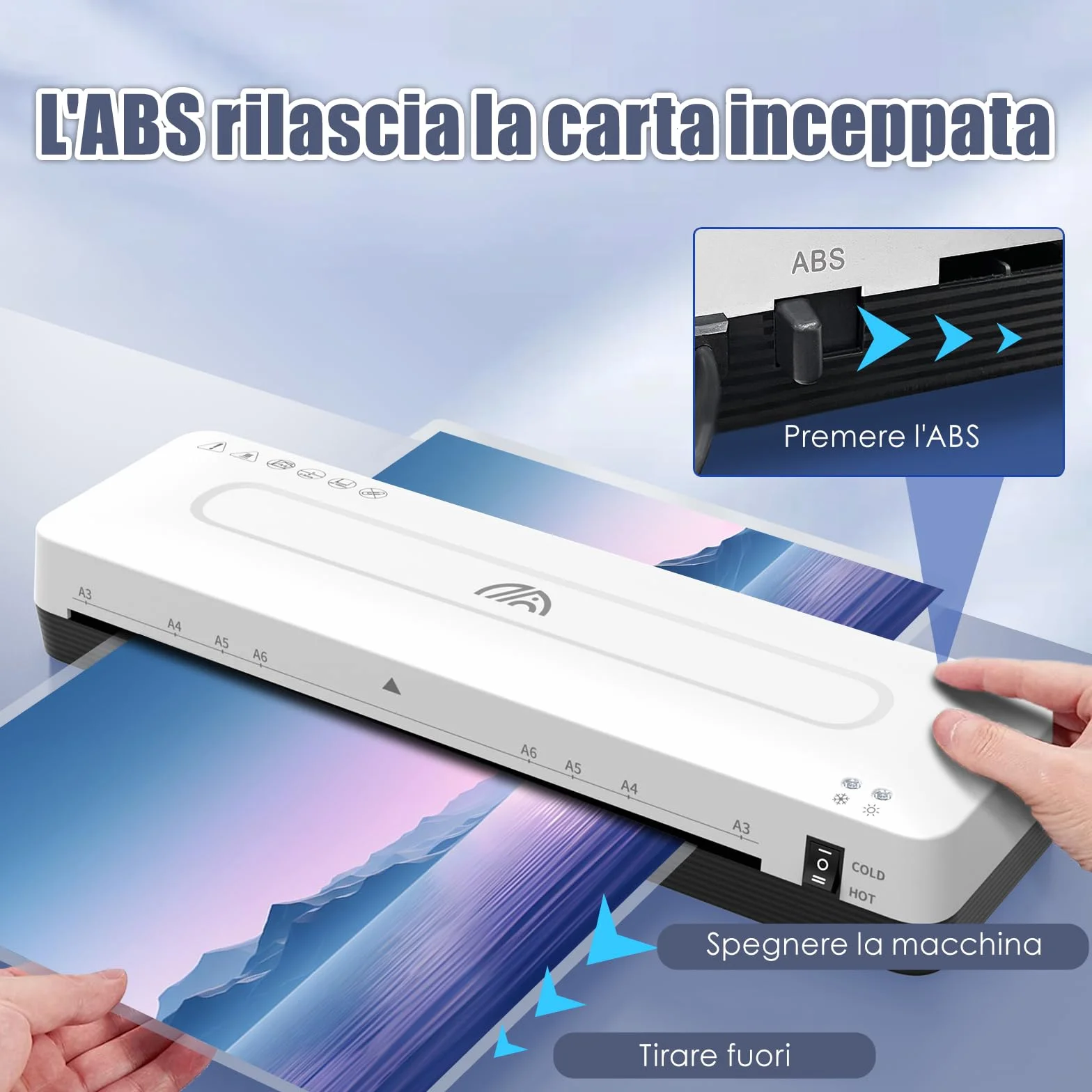 Plastificatrice A3 Laminatrice con Fogli di Laminazione A3 A4 A5 A6 Plastificatrice 4 in 1 Plastificatrici Laminatore Freddo Caldo per Ufficio Casa Scuola e Foto