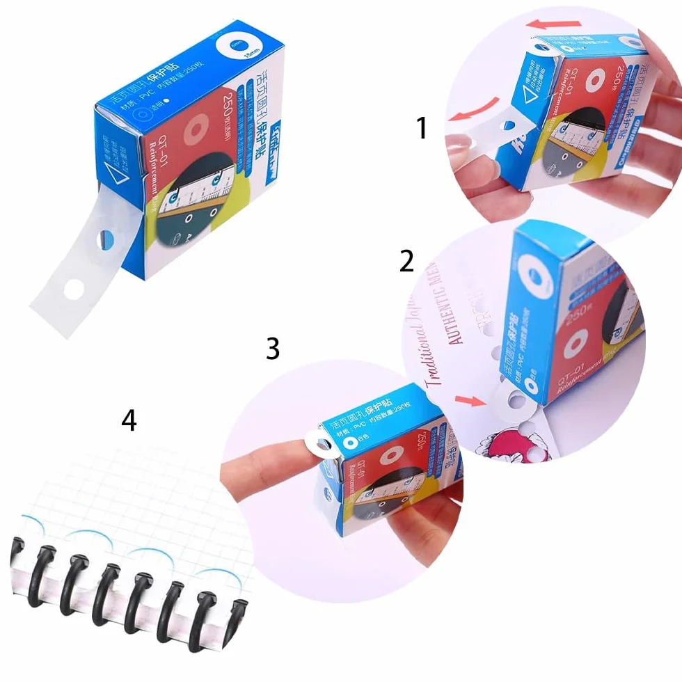 Etichette Rinforzo Fori Anelli Autoadesiva 15mm 6mm Salvabuchi per Ufficio