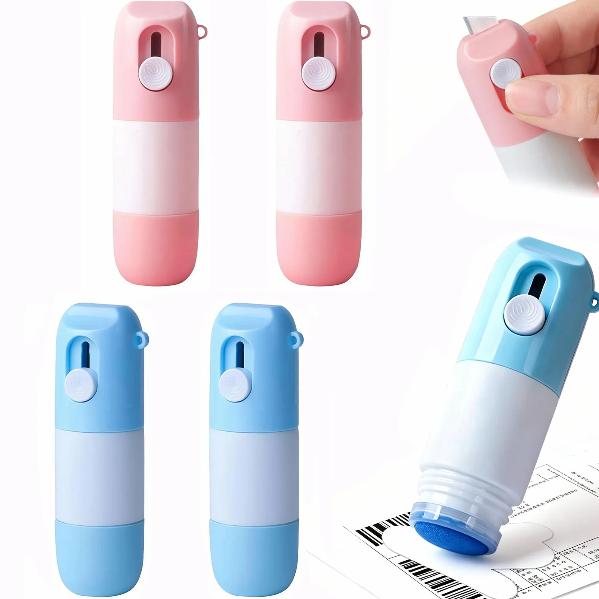 Penna per cancellare carta termica, 2 in 1, per la privacy, per rimuovere l'inchiostro per etichette di spedizione, documenti, ricevute, liquido di copertura a base d'acqua per la sicurezza delle