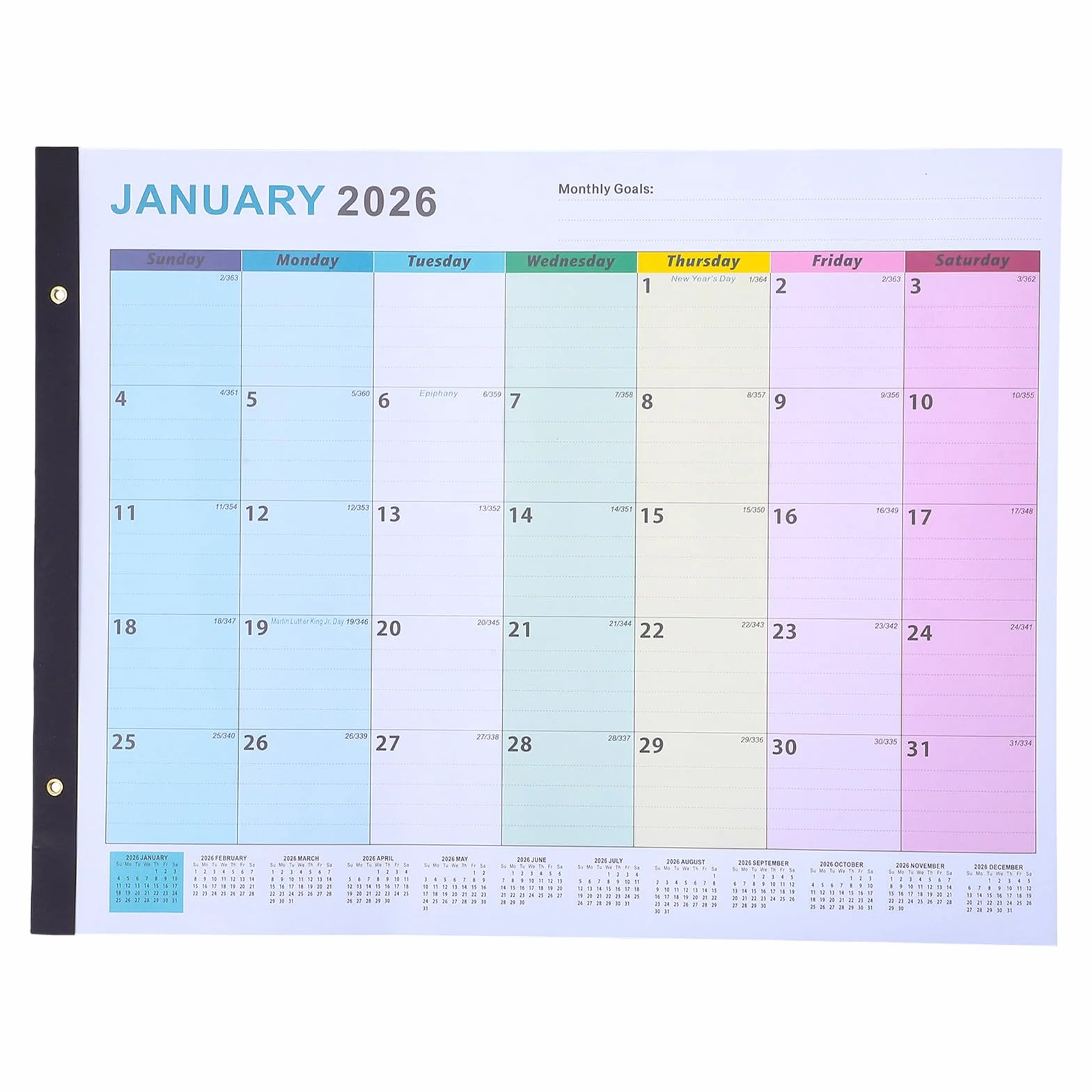 Calendario da Parete Grande Planner Mensile Verticale per Ufficio e Casa Organizer Annuale Ampio Display per Note e Promemoria