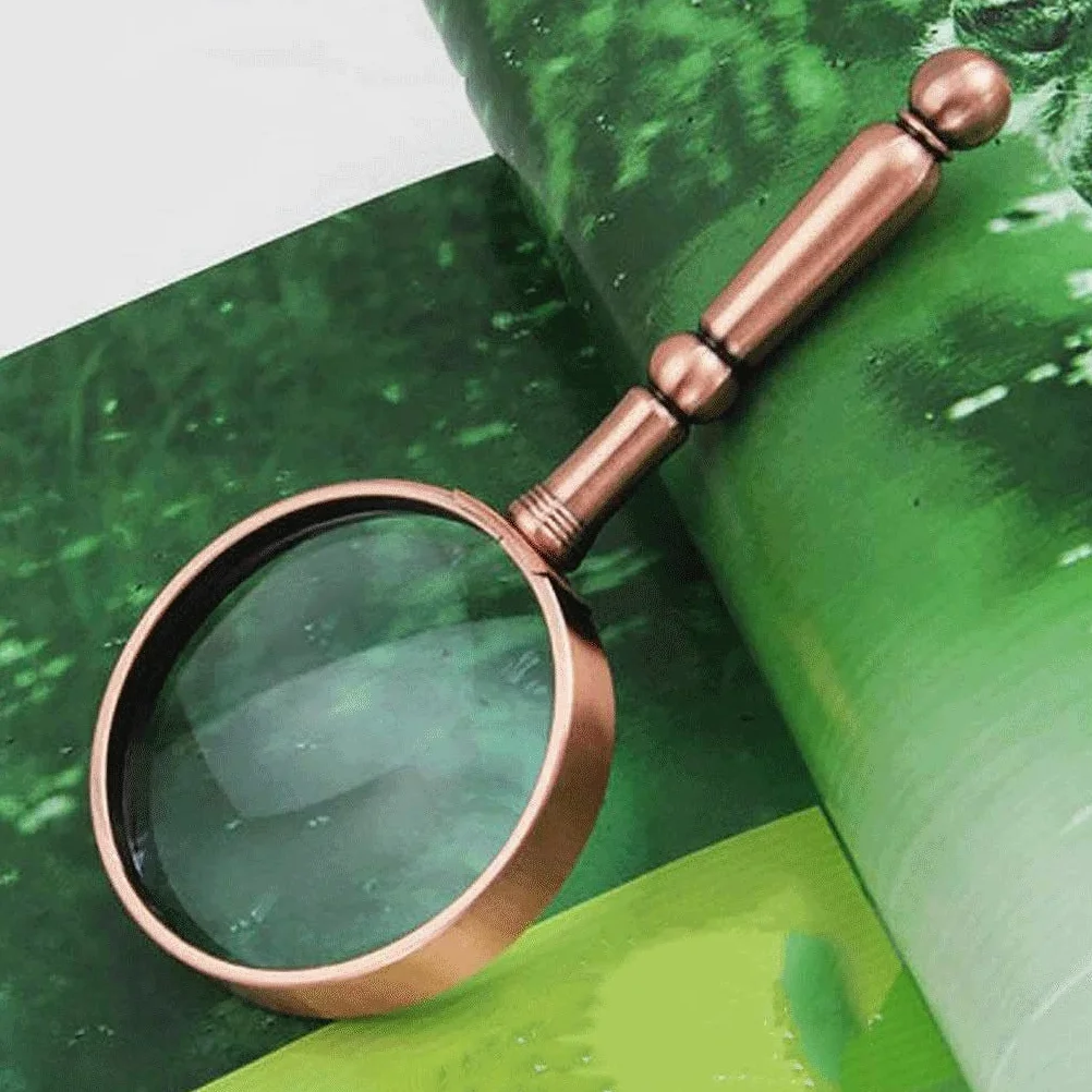 Lente d'Ingrandimento Manuale in Bronzo Lente Speciale per Anziani ad Alta Definizione Lettura per Anziani Espansione di giornali Portatile