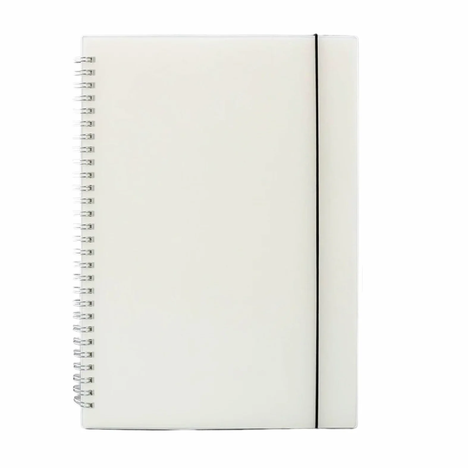 Quaderno A Spirale A4/B5/A5/A6/ Carta bianca trasparente con righe orizzontali, quaderno e punti, blocco note cinturino(Blank,B5-18x26cm)