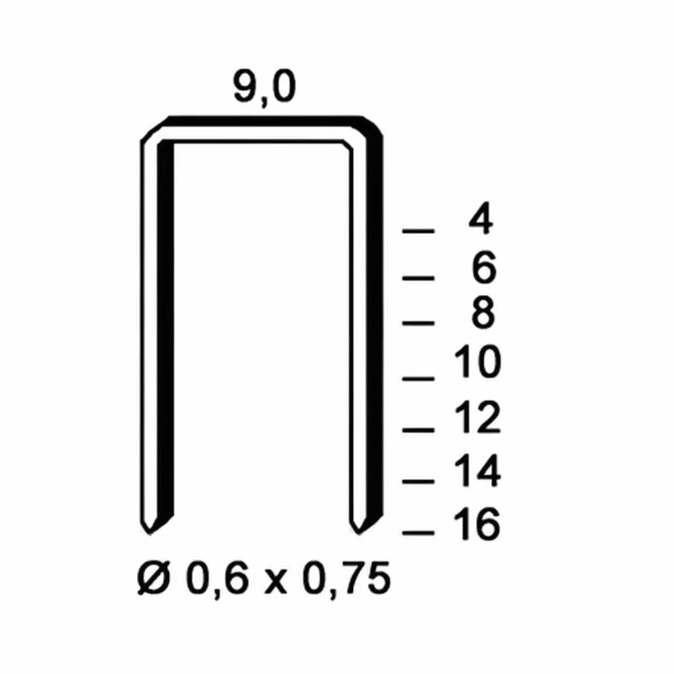 4000 punti metallici zincati K-25-5.9x25x0.8x1.3 mm - D-Work