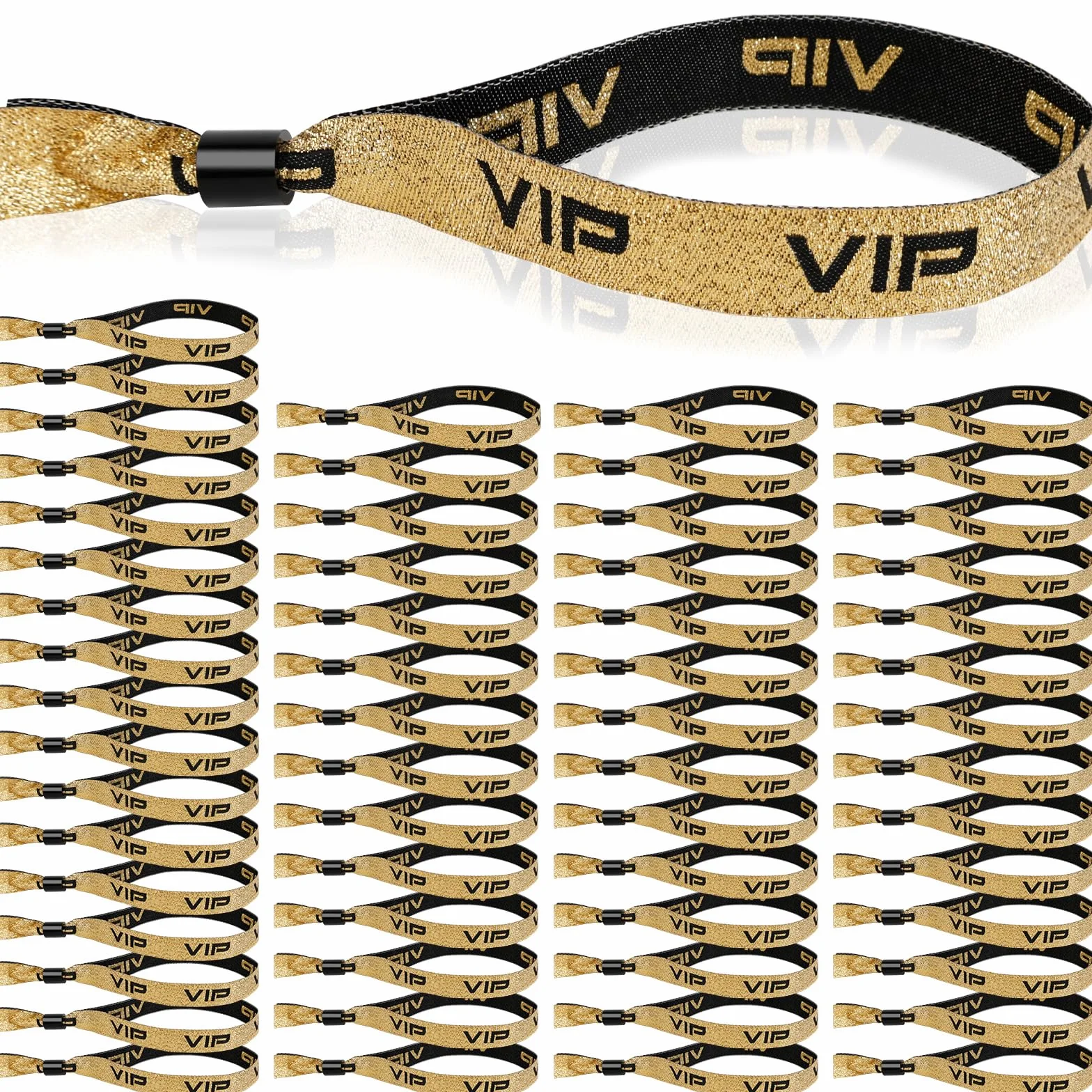 Braccialetti Eventi VIP Oro Nero 60 Pezzi per Matrimonio Concerto Bar Compleanno