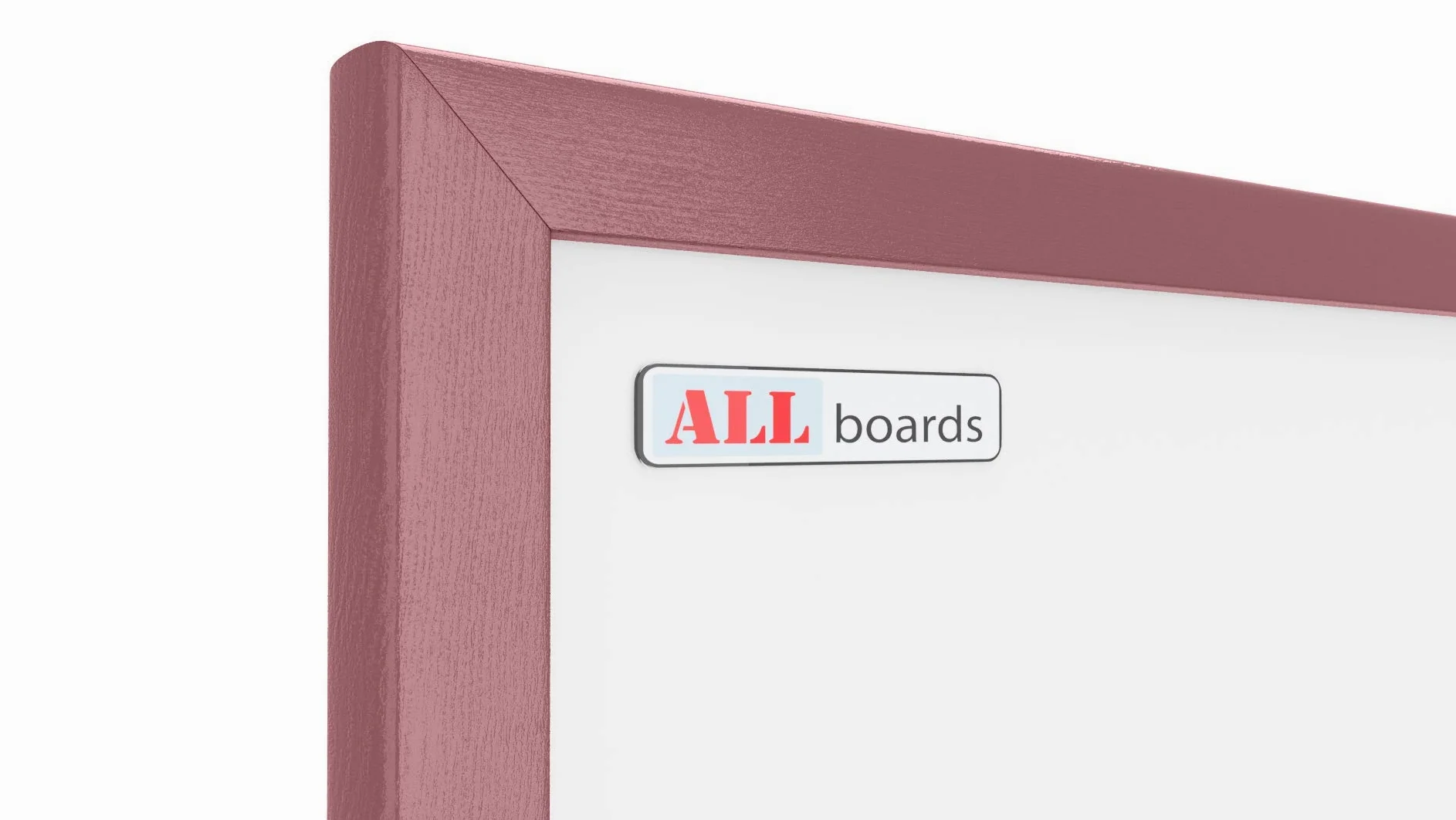 ALLboards Lavagna Magnetica Cancellabile a Secco Bianca con Cornice Rosa in Legno 90×60 cm