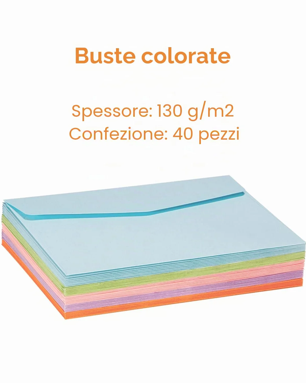 Noa Home Deco 40 Pezzi Buste per Biglietto 16 x 11 cm Colorate C6