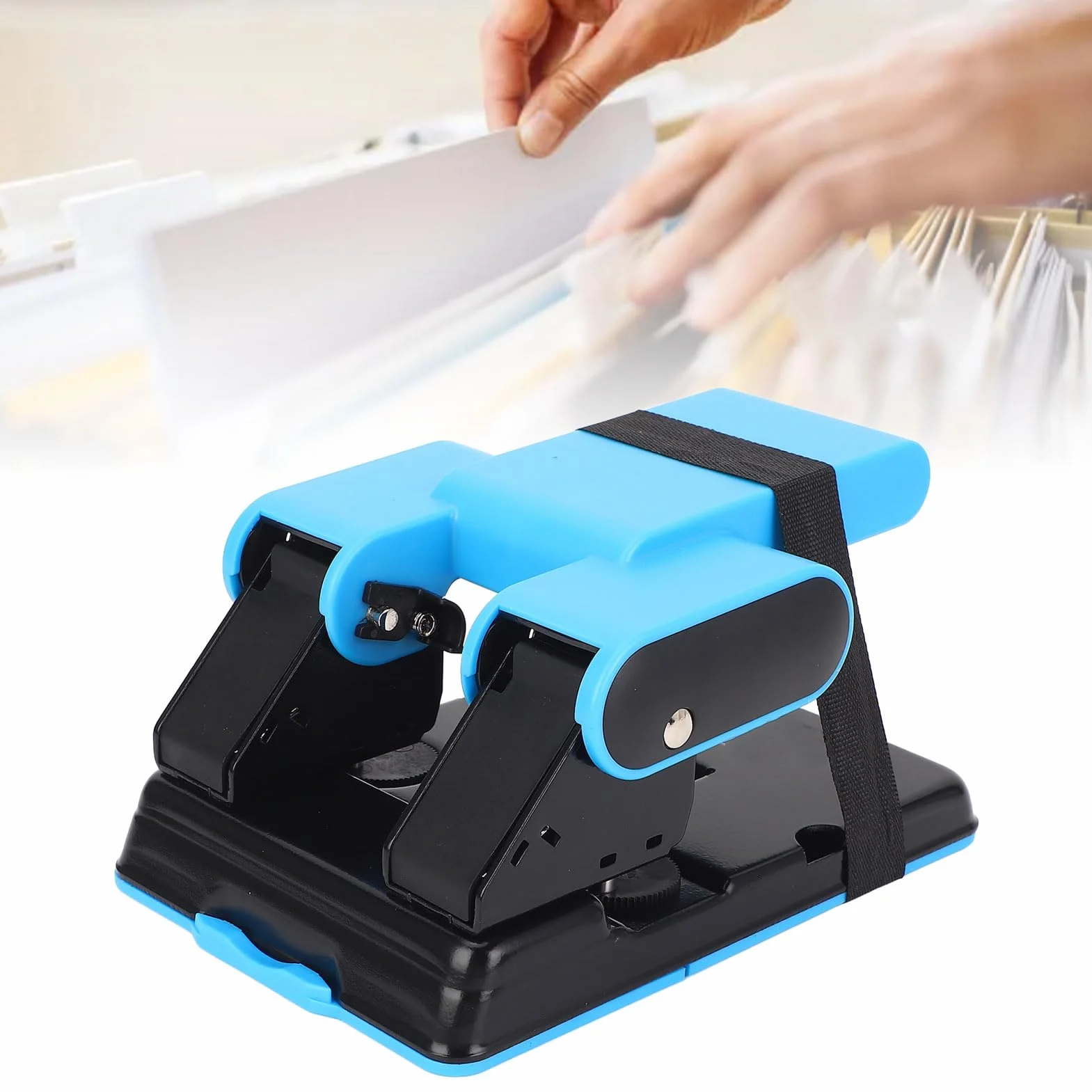 2 perforatori di carta forata, perforatore di carta 70 lamiere 2 timbri forati, doppio foro punch 70 fogli A4 capacità carta 70 mm 80 mm distanza 2 carta forata per la scuola d'ufficio