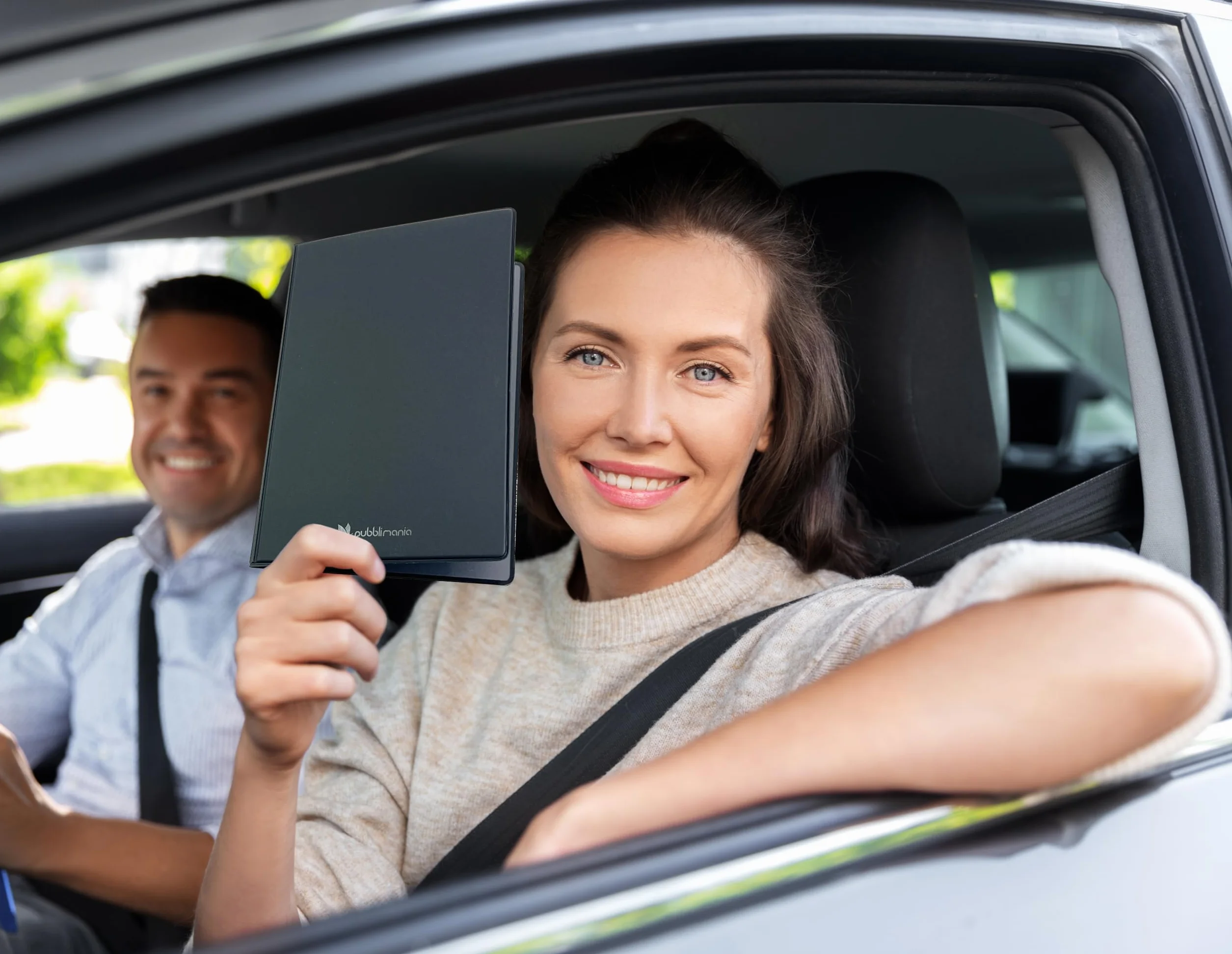 Portadocumenti Auto Moto chiusura a due ante Made in Italy Nero per libretto card assicurazione