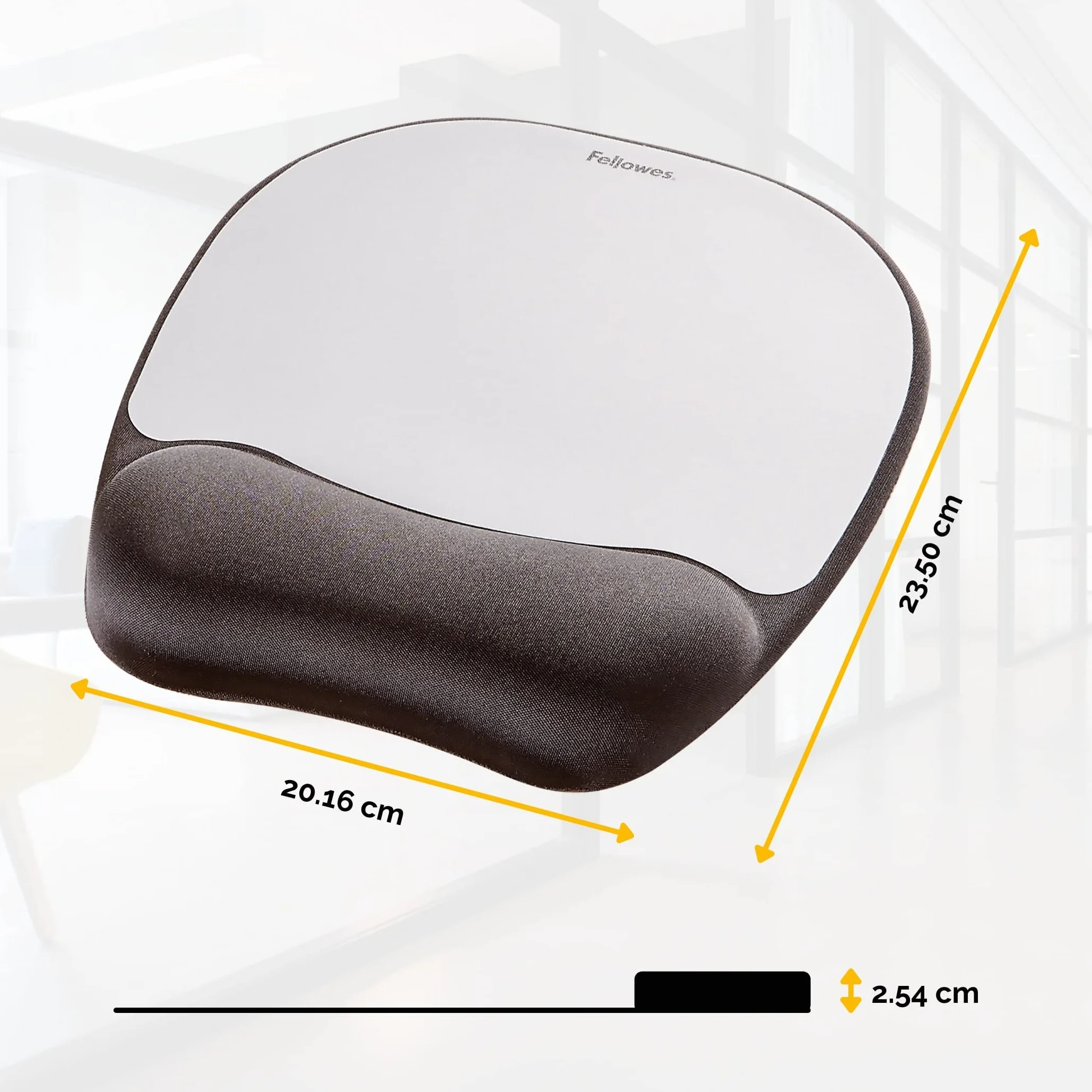 Fellowes Tappetino Mouse Memory Foam con Poggiapolsi Grigio