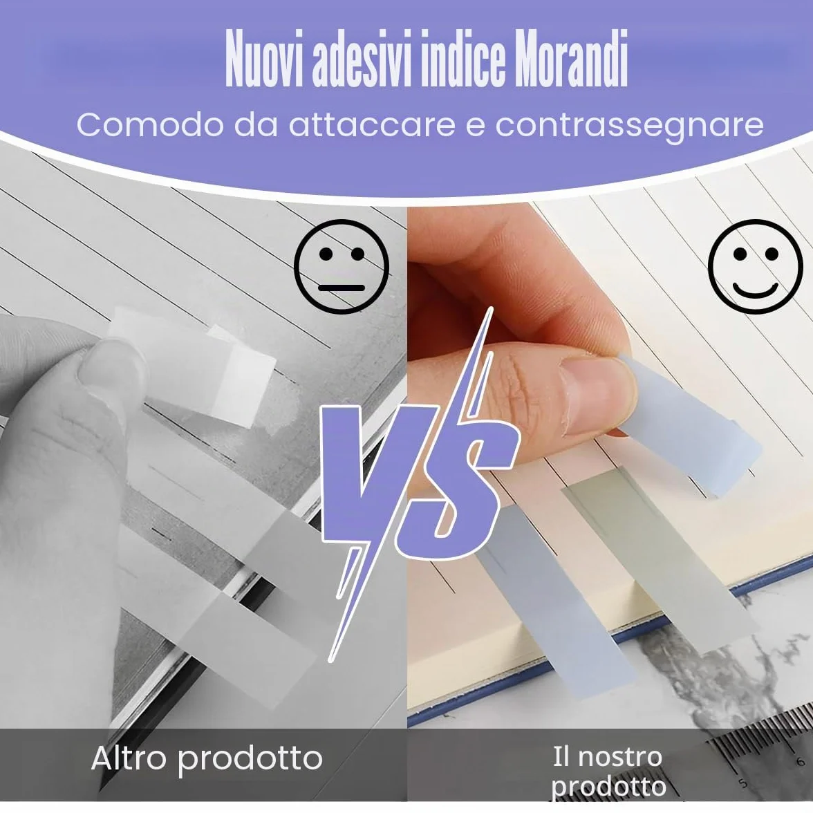 Segnapagina Adesivi Trasparenti Colorati 2400 Pezzi 12 Stili per Ufficio Scuola