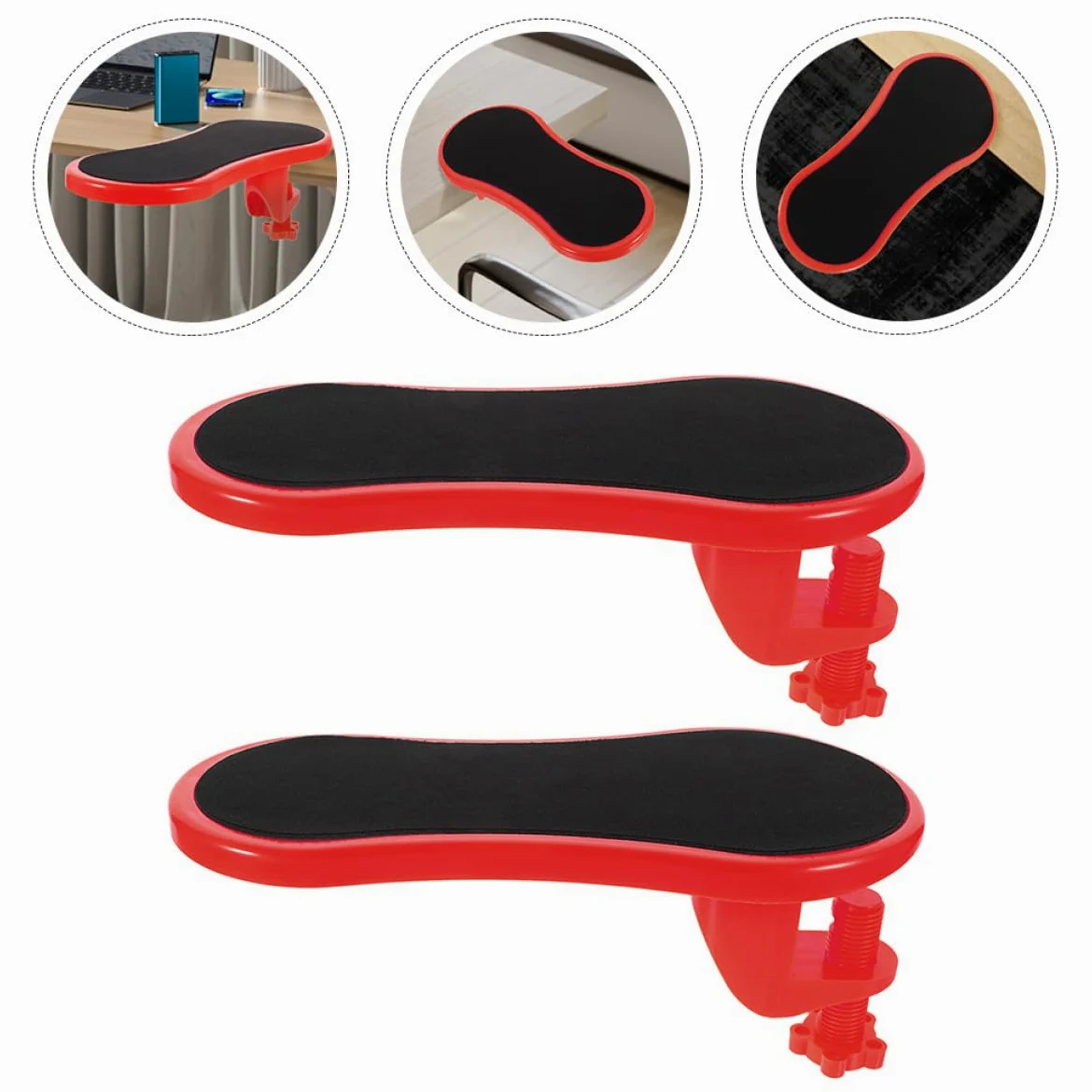 Ciieeo Poggiapolsi Facile da Installare da 2 Pezzi in Gomma e Cotone Scrivania Supporto Ergonomico per Braccio e Polso per Casa e Ufficio