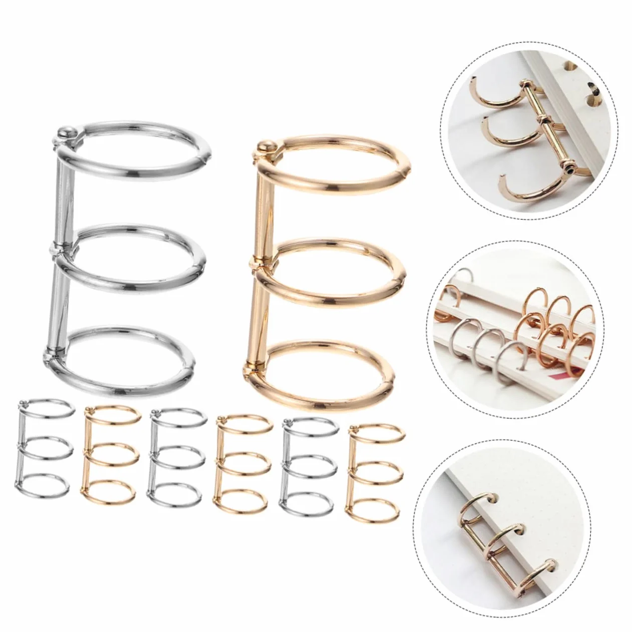 NUOBESTY 4 Set Di Raccoglitori Per Scrapbooking in Metallo Con Fogli Mobili Per Uso Ufficio 8 Pezzi * 4