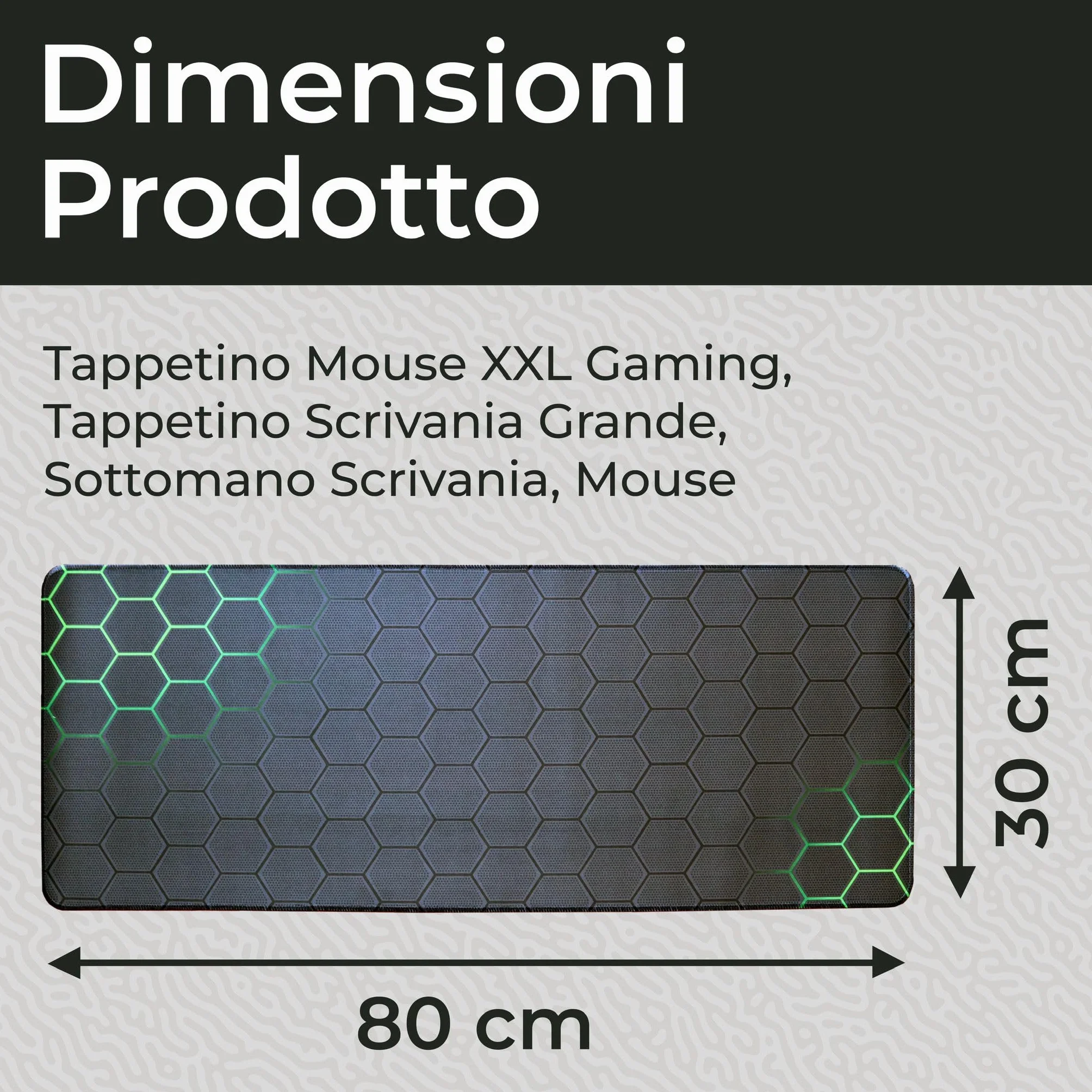 Tappetino Mouse XXL Gaming 80x30 cm Verde