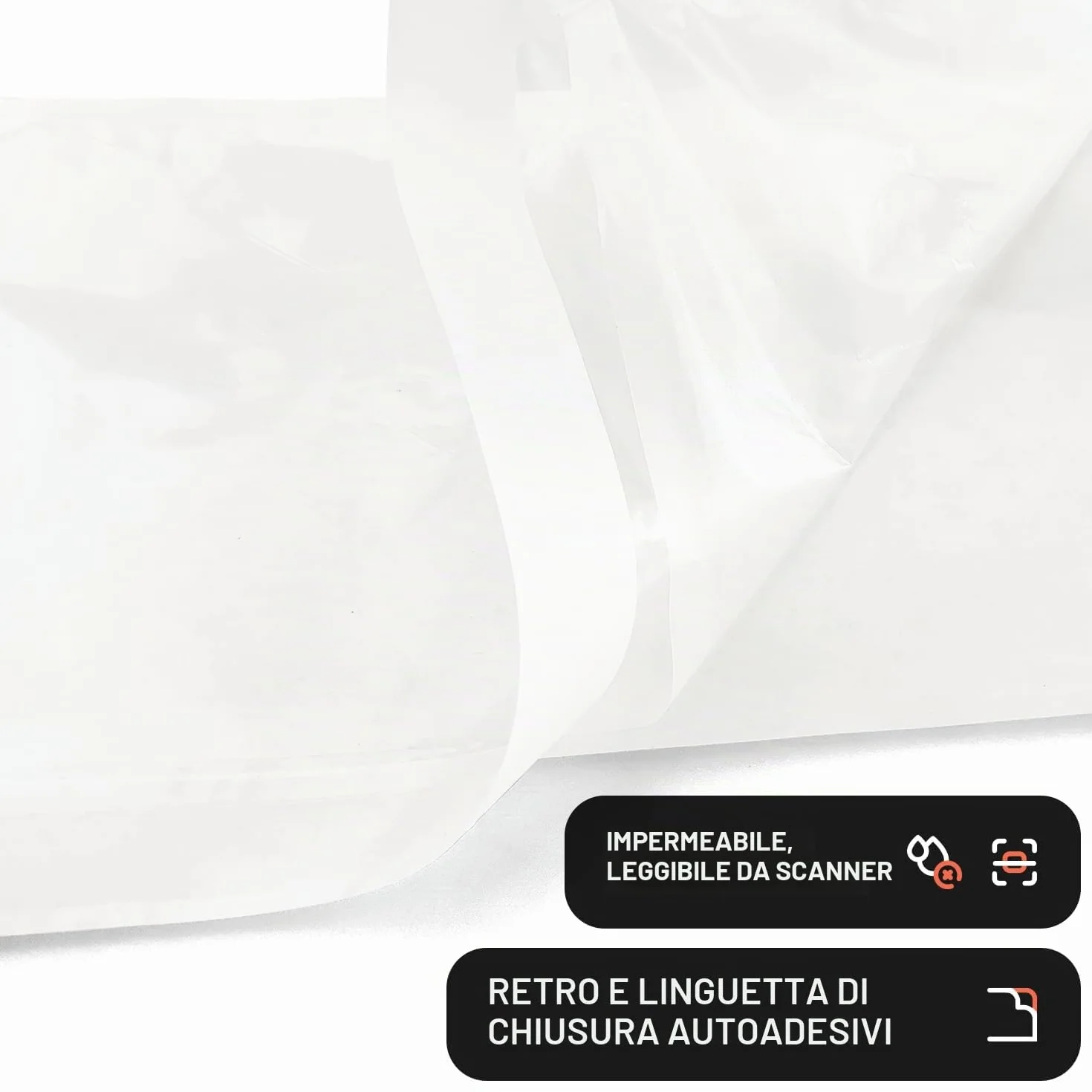 Netuno busta porta documenti autoadesiva C5 24x18,1 cm trasparente per spedizioni