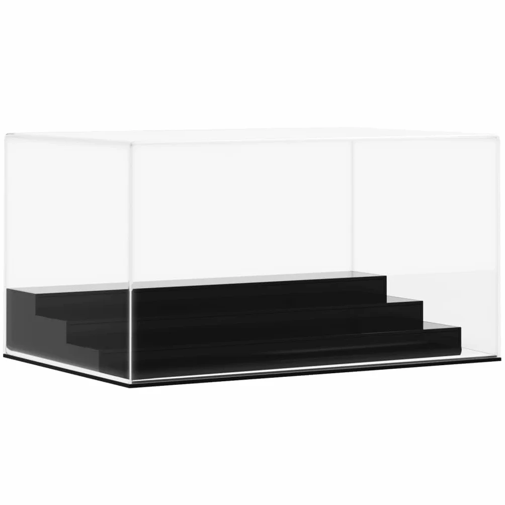 Vetrina acrilica 19 x 8 x 5 cm trasparente con 4 gradini per oggetti da collezione e personaggi