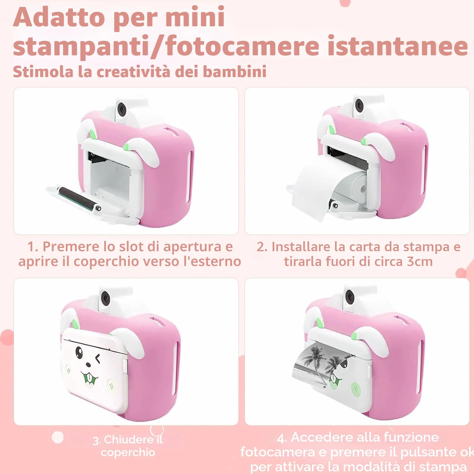 Carta Termica per Bambini Macchine Fotografica Istantanee 15 Rotoli 57mm x 500mm per Stampante Termica