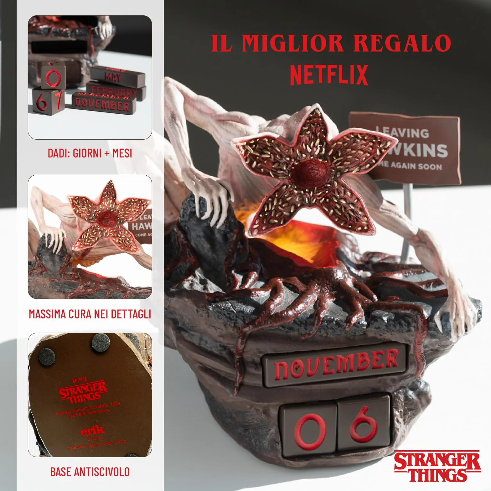 Grupo Erik Calendario Perpetuo Stranger Things 3D - Calendario da Tavolo Perpetuo | Decorazione da Scrivania per Fans: Stranger Things Gadget 13,3 x 13,3 x 14,6 cm