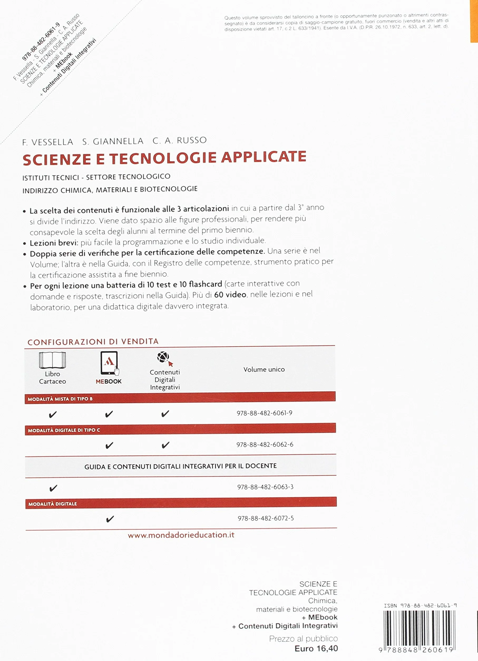 Chimica materiali biotecnologie Scienza e tecnologie applicate Ist. tecnici e-book espansione online