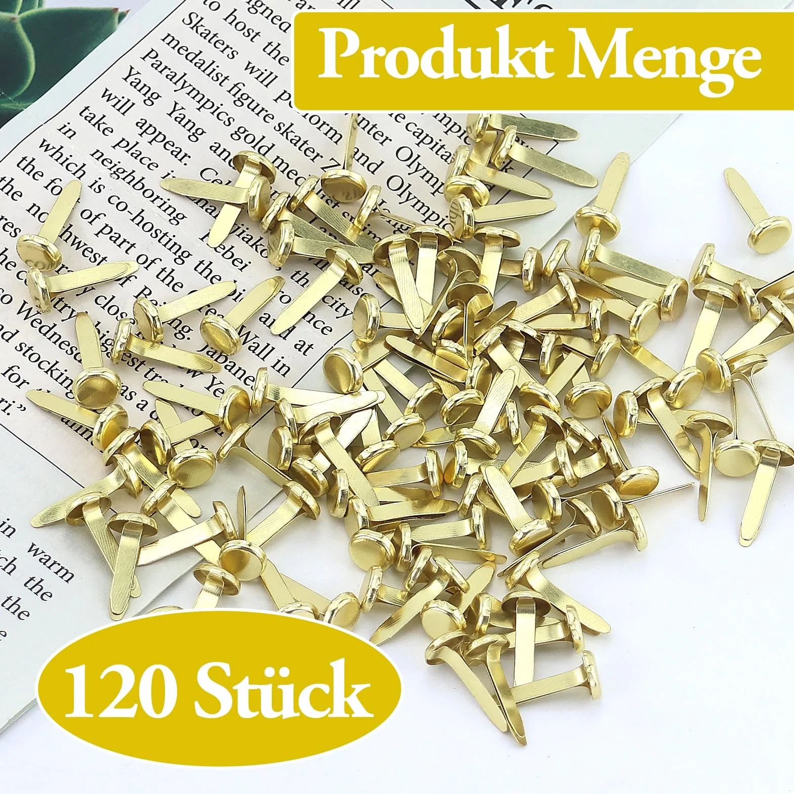 Mini Spille Dorate 120 Pezzi, Fermacampioni Piccoli per Carta, Oro, Forniture per Ufficio