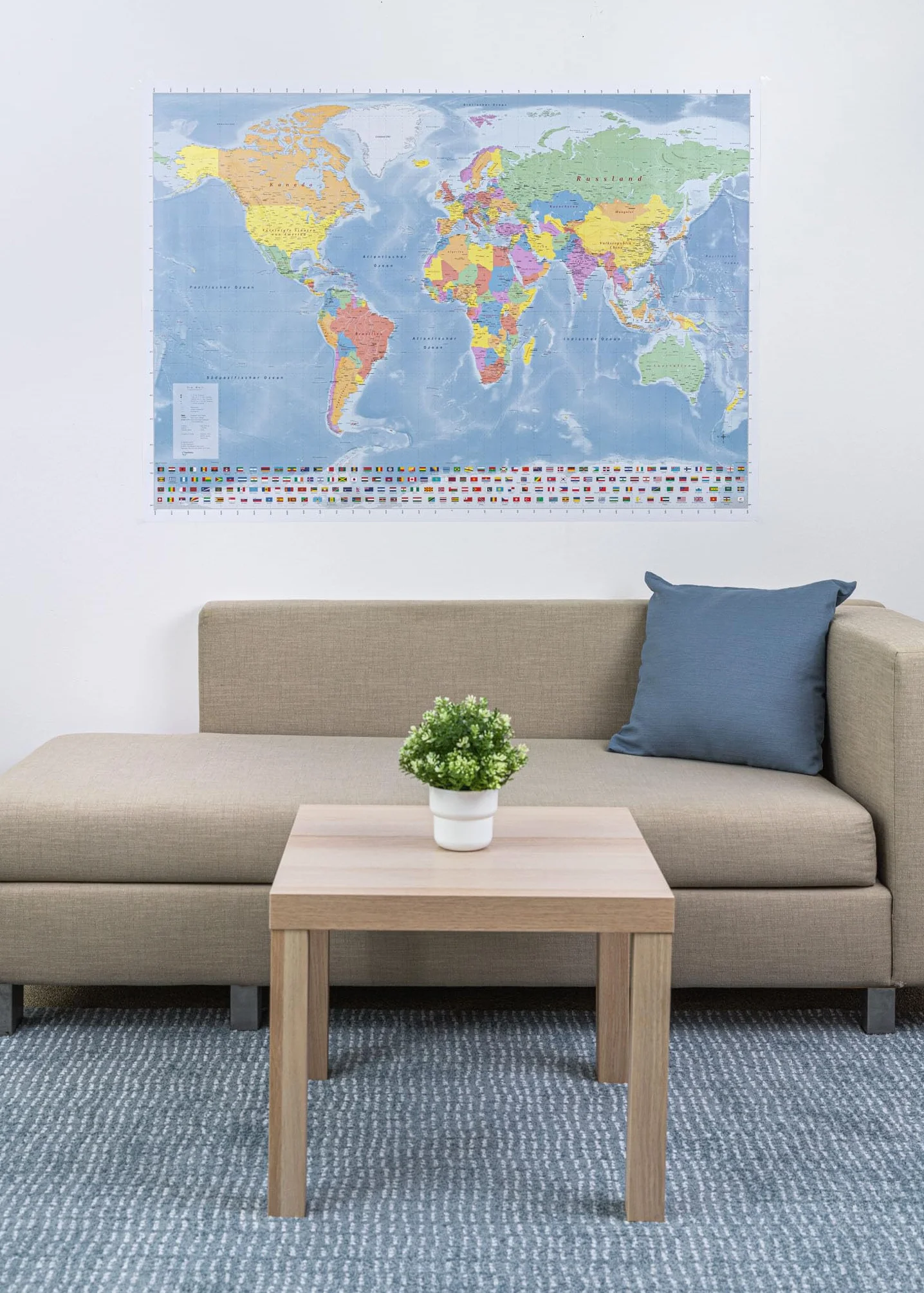 GeoMetro Mappa del mondo in italiano 140 x 100 cm plastificata scrivibile e cancellabile