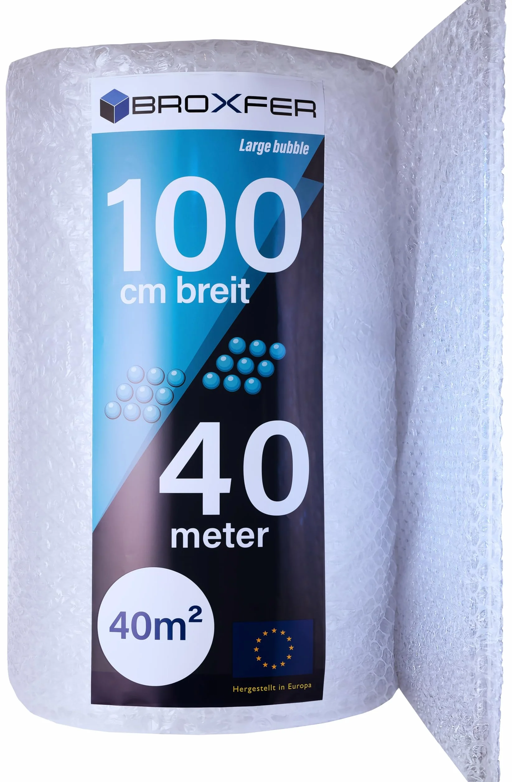 Rotolo di pluriball grande, 1 m x 40 m, per trasloco/spedizione, 2 strati, LPF
