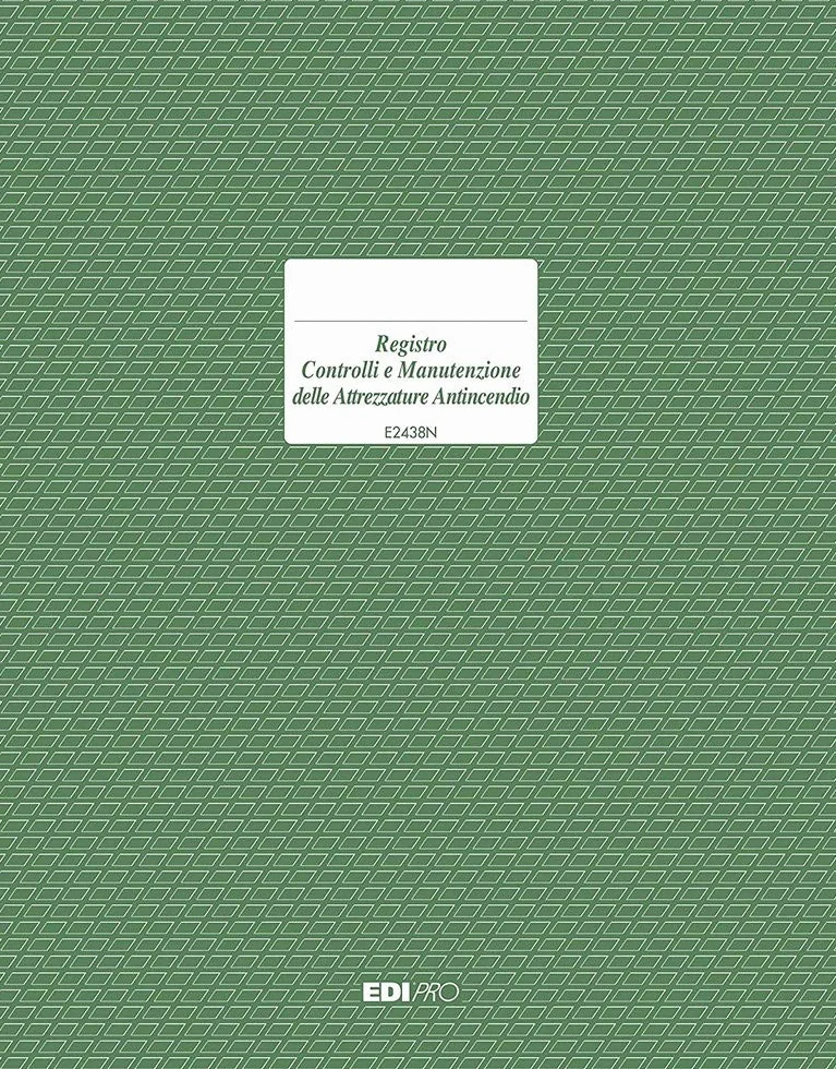 Registro controlli e manutenzione attrezzature antincendio 48 pagine 31x24,5 Edipro E2438N