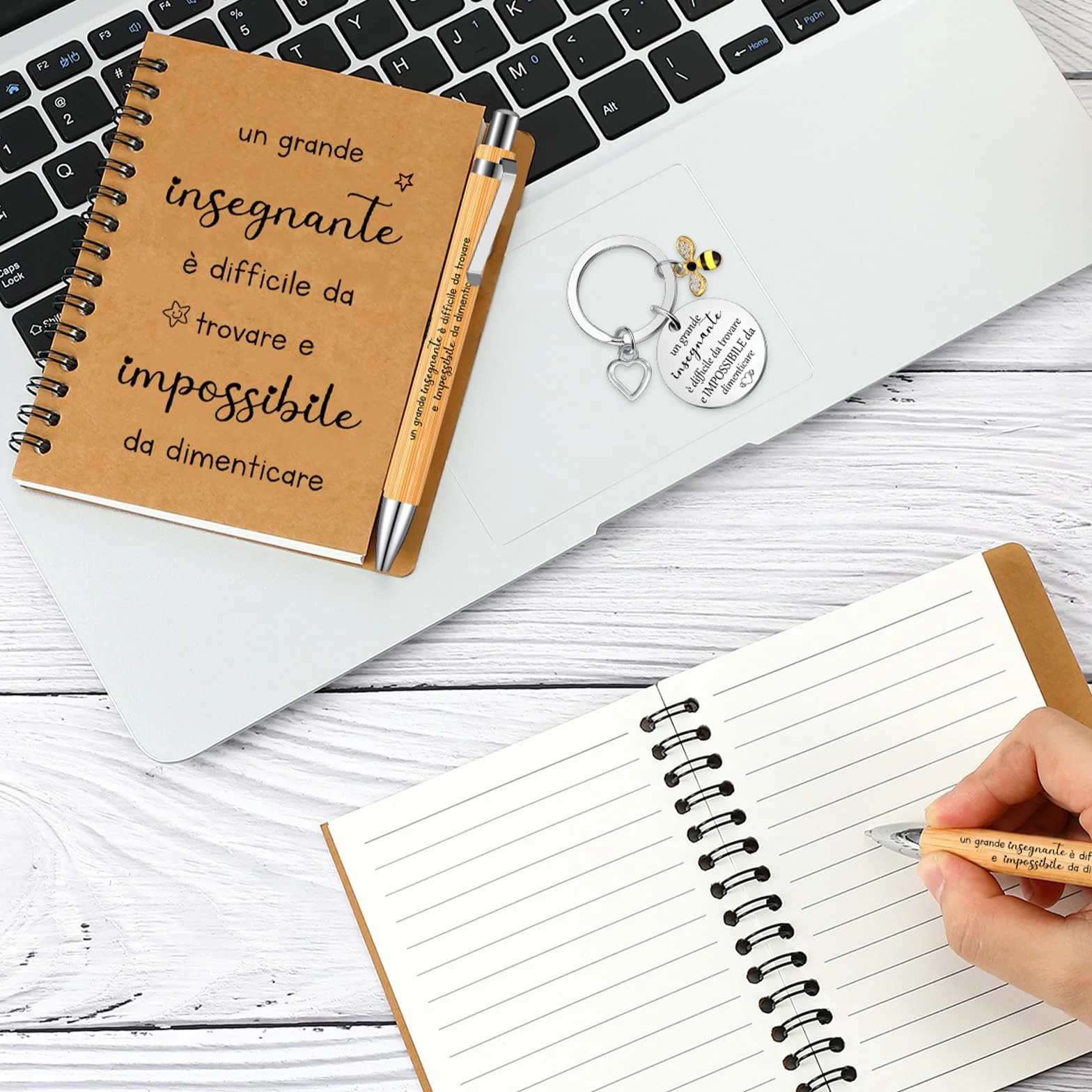 Sinmoe Portachiavi Agenda con Penna Regalo Maestre Fine Anno Asilo