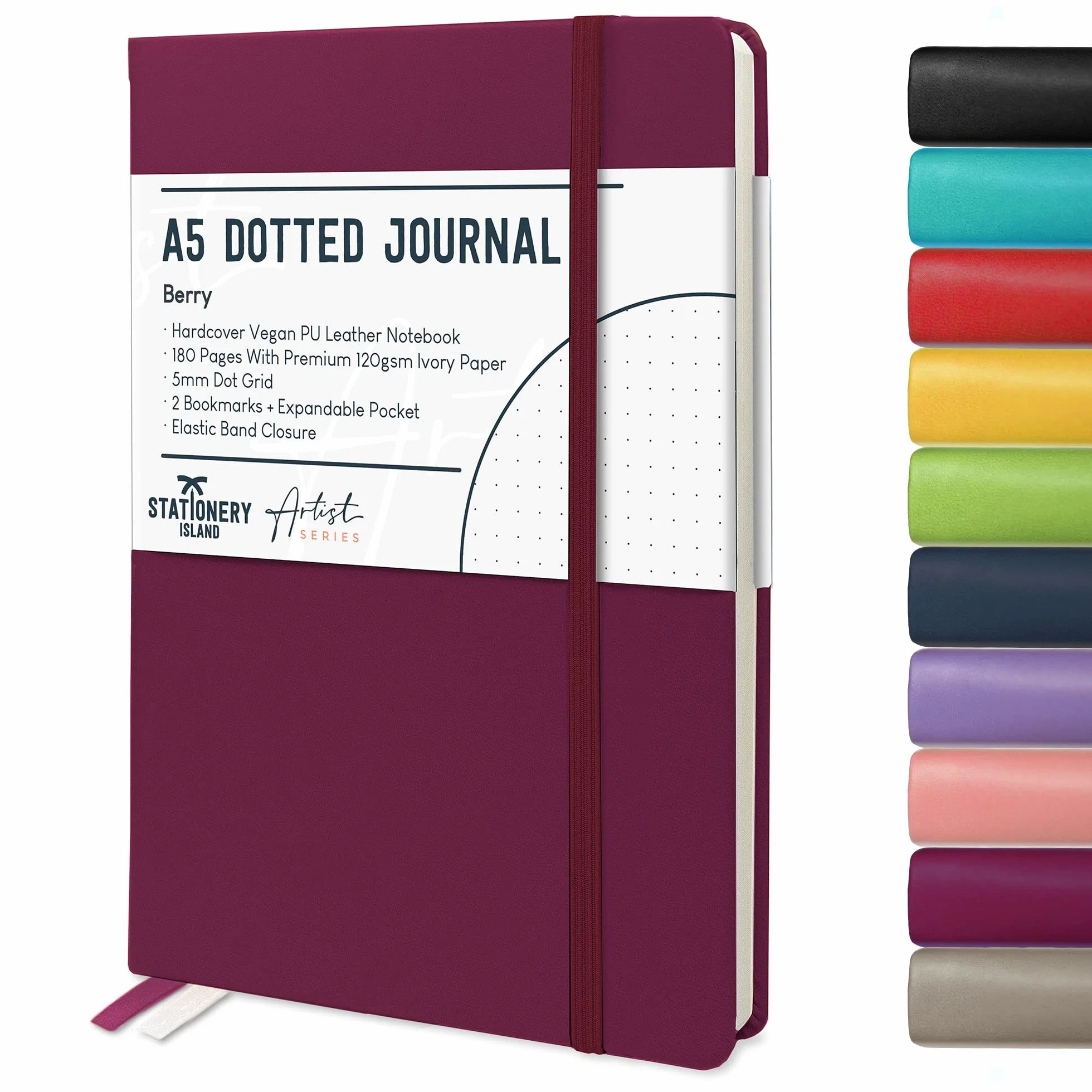 STATIONERY ISLAND Quaderni a Quadretti A5 Bullet Journal Puntinato 180 Pagine Taccuino 120gsm