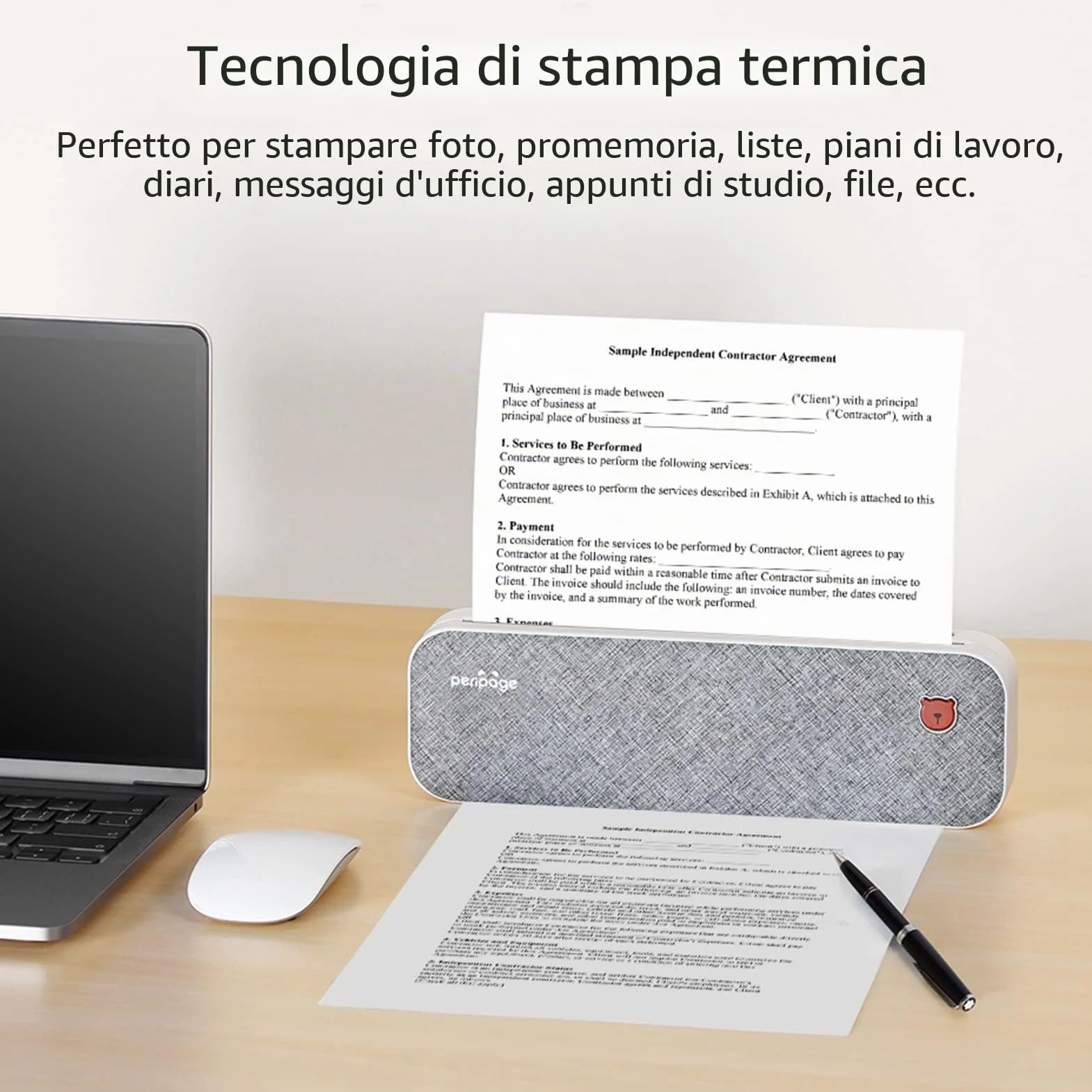 Bisofice 10 Rotoli Carta Termica A4, Compatibile con tutte le Stampante Termica Portatile, Senza BPA, per Foto Ricevute Memo File, Circa 22 fogli/rotolo