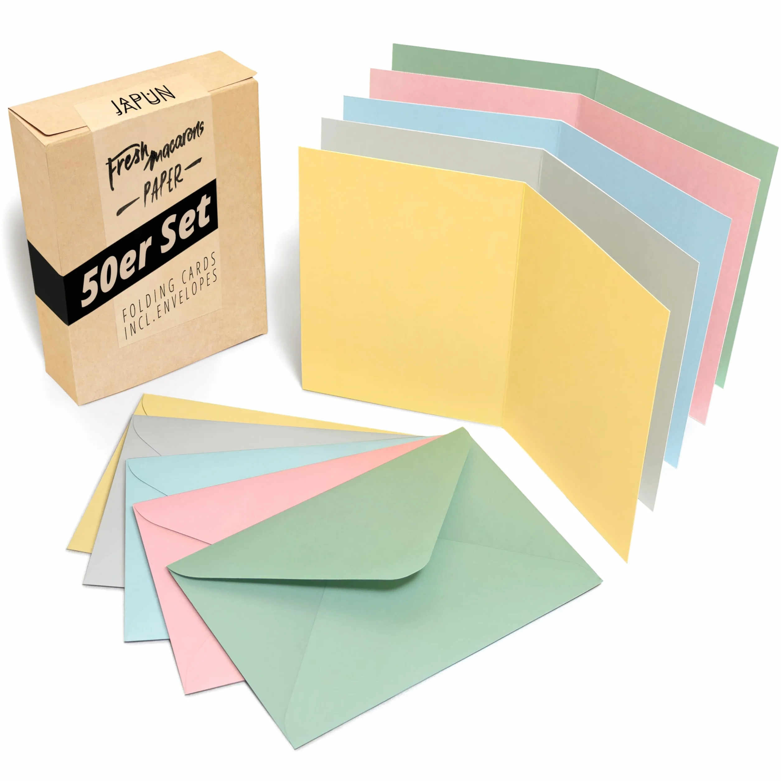 Set 50 biglietti pieghevoli vuoti DIN A6 C6 buste incluse pastello colorato